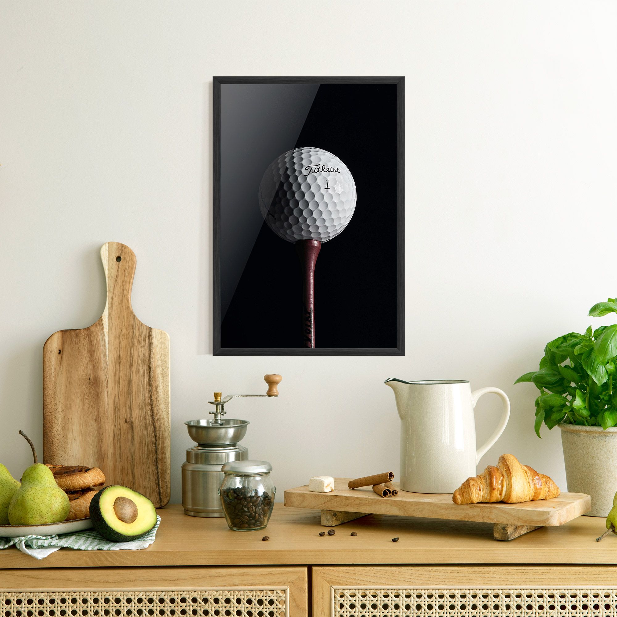 White Golf Ball On Black mockup 8