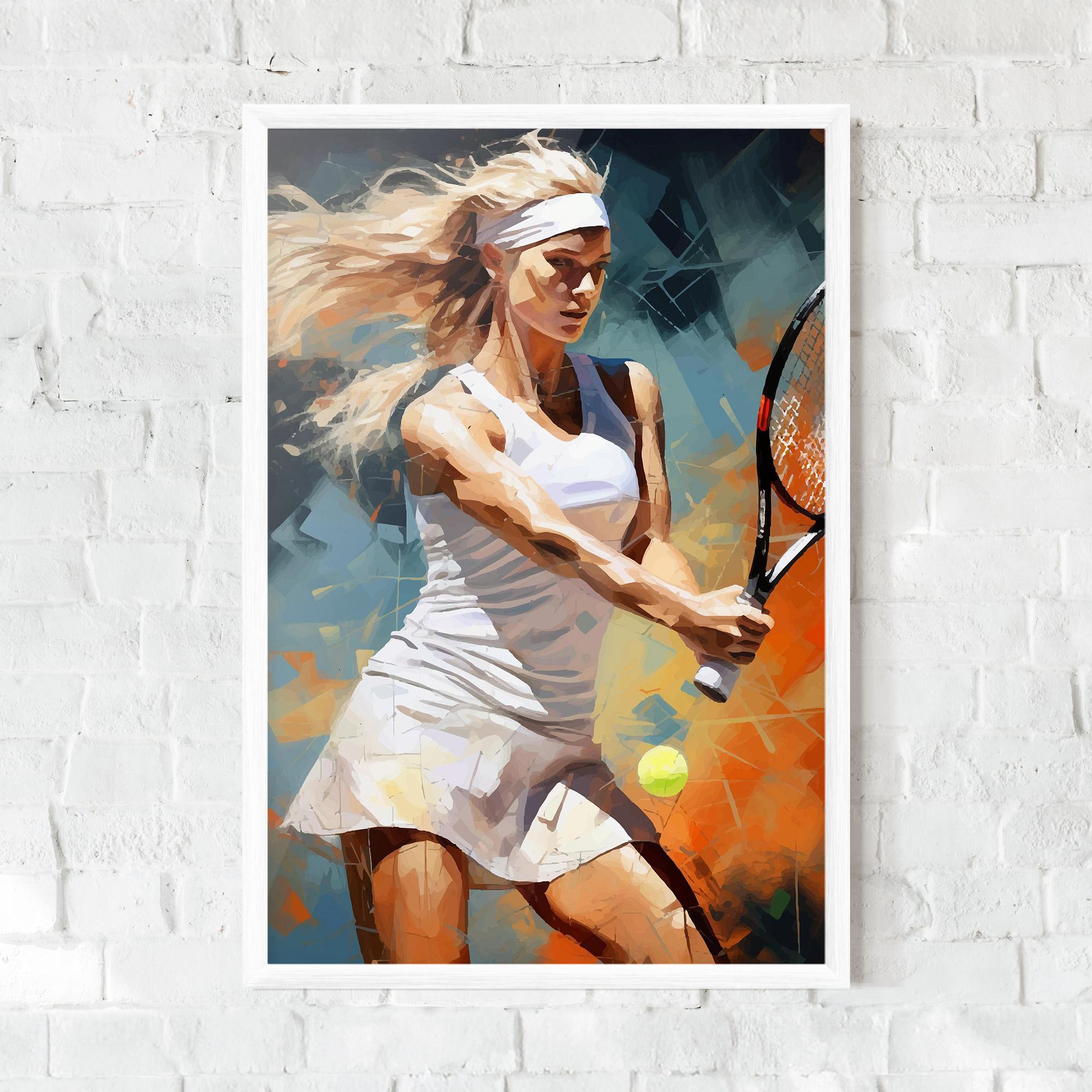 Gerahmte Poster Blonde Tennis Girl mockup 0