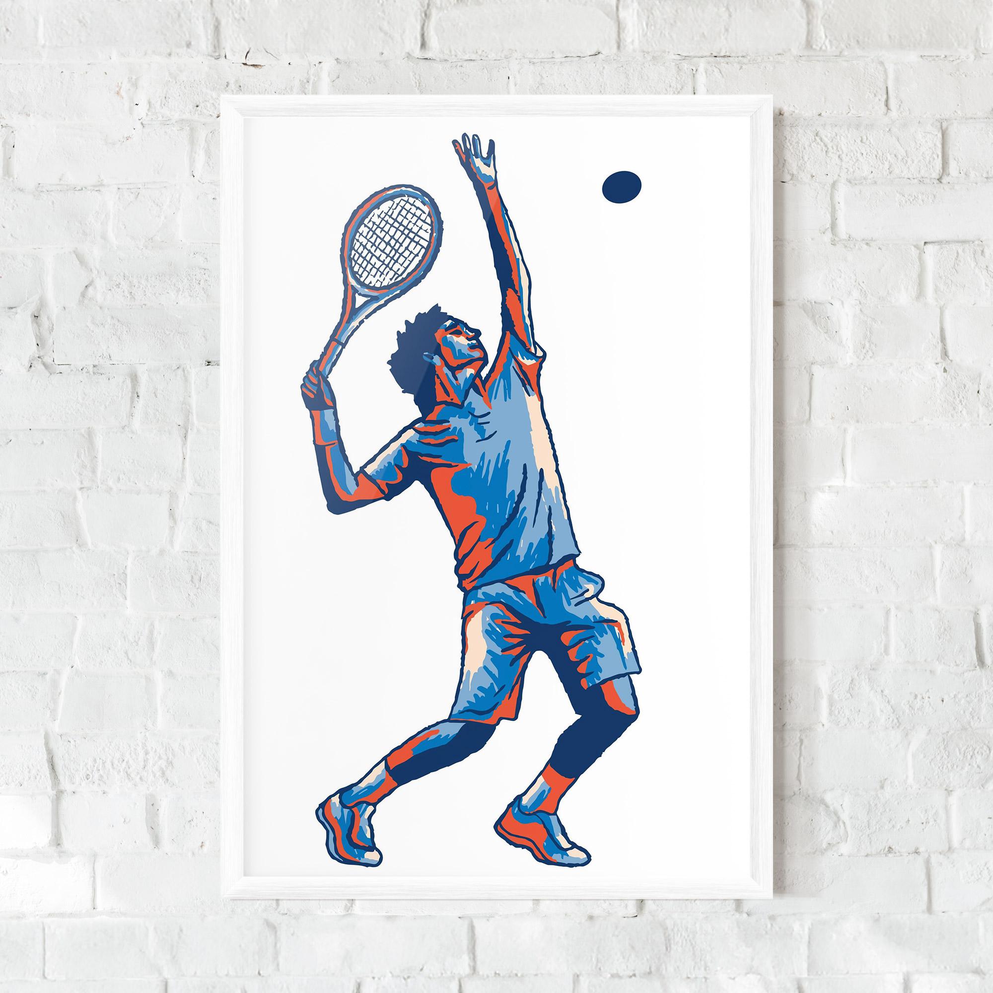 Gerahmte Poster Blue Red Tennis mockup 0