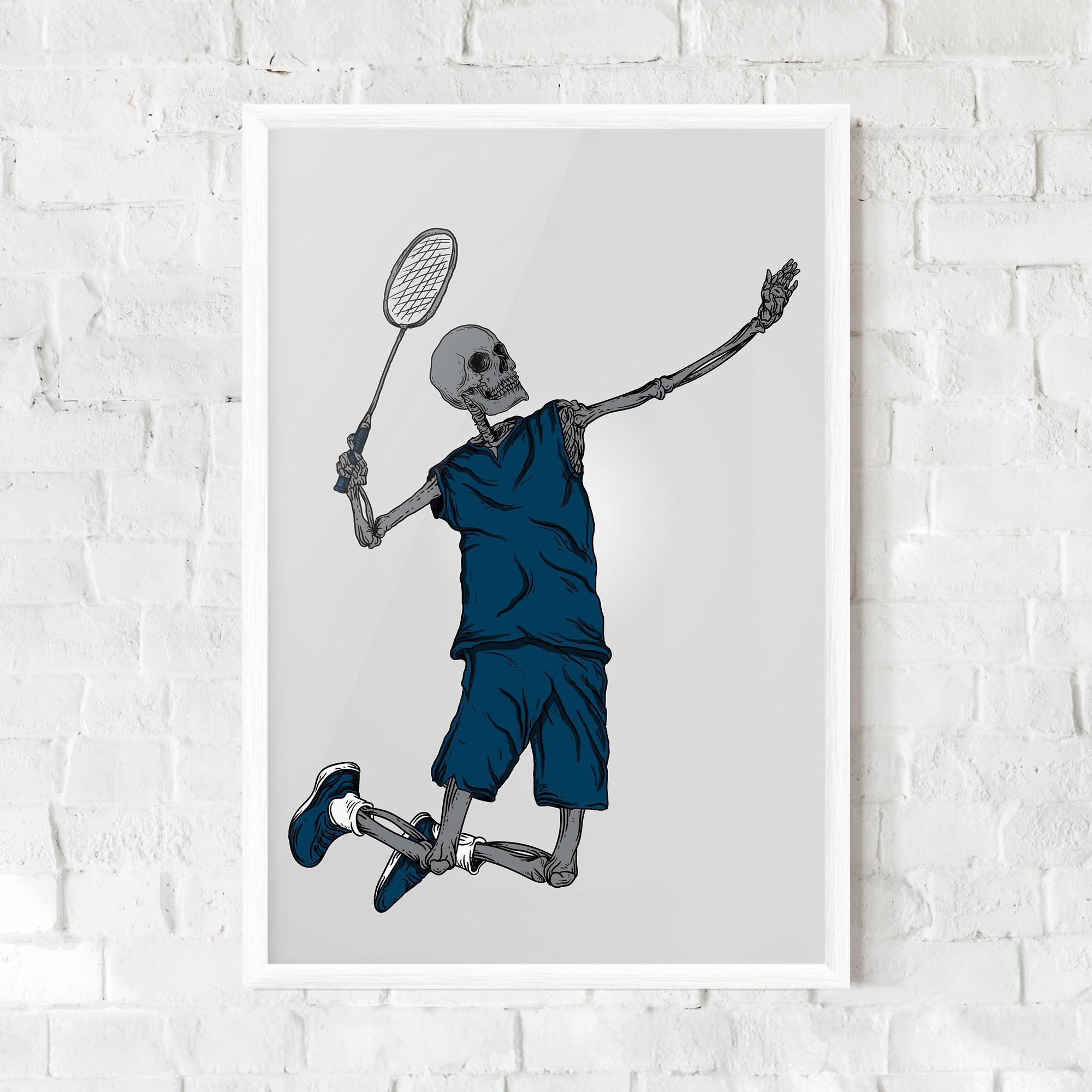 Gerahmte Poster Blue Skull Tennis mockup 0