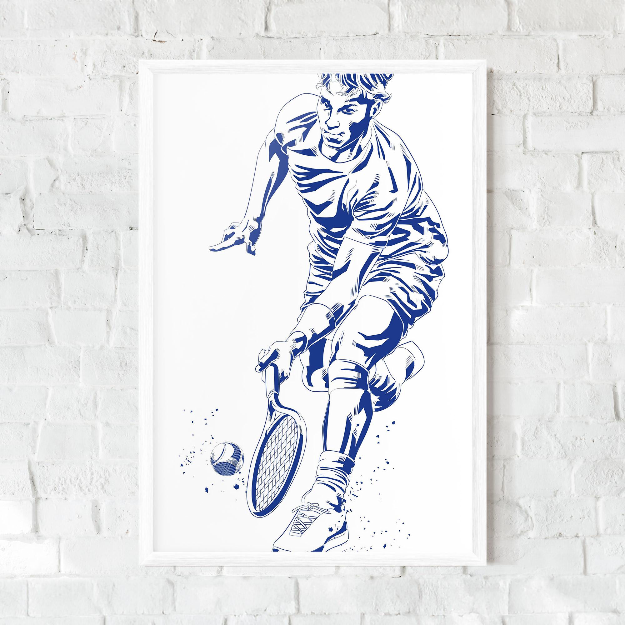 Gerahmte Poster Blue Tennis mockup 0