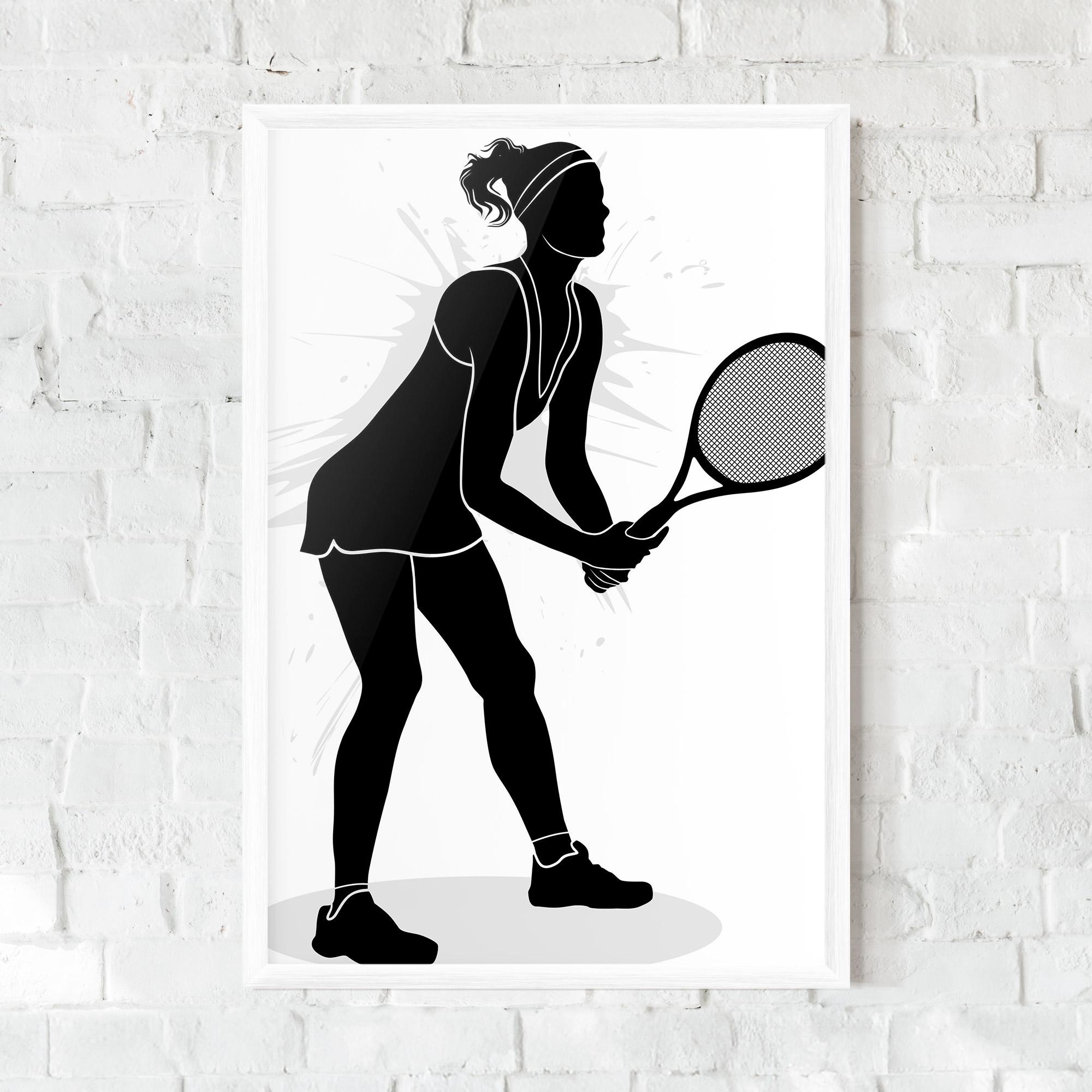 Gerahmte Poster Female Tennis Player mockup 0