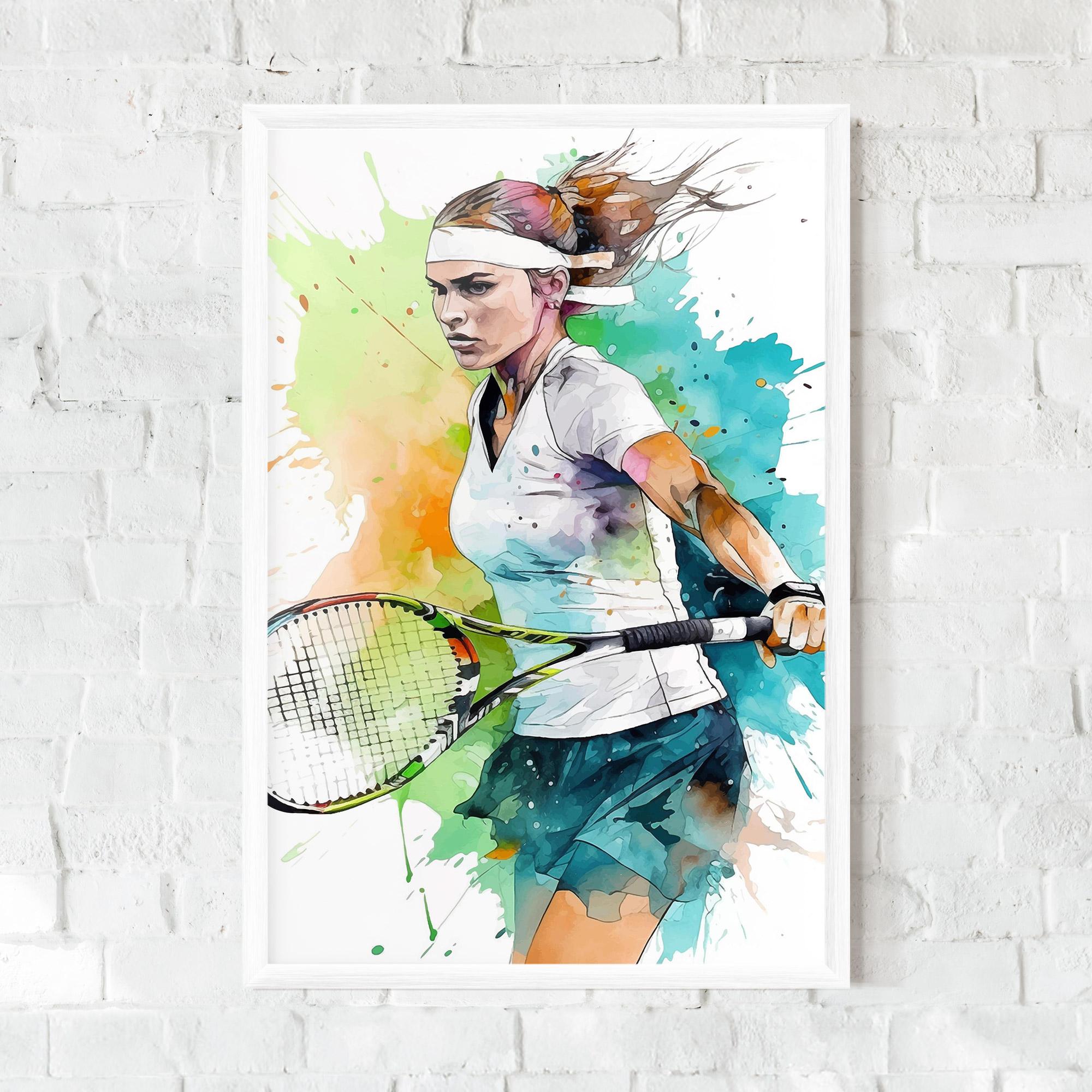 Gerahmte Poster Green Blue Tennis mockup 0