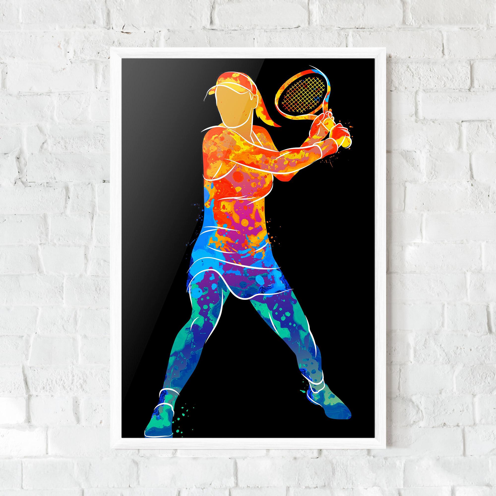 Gerahmte Poster Green Orange Tennis mockup 0