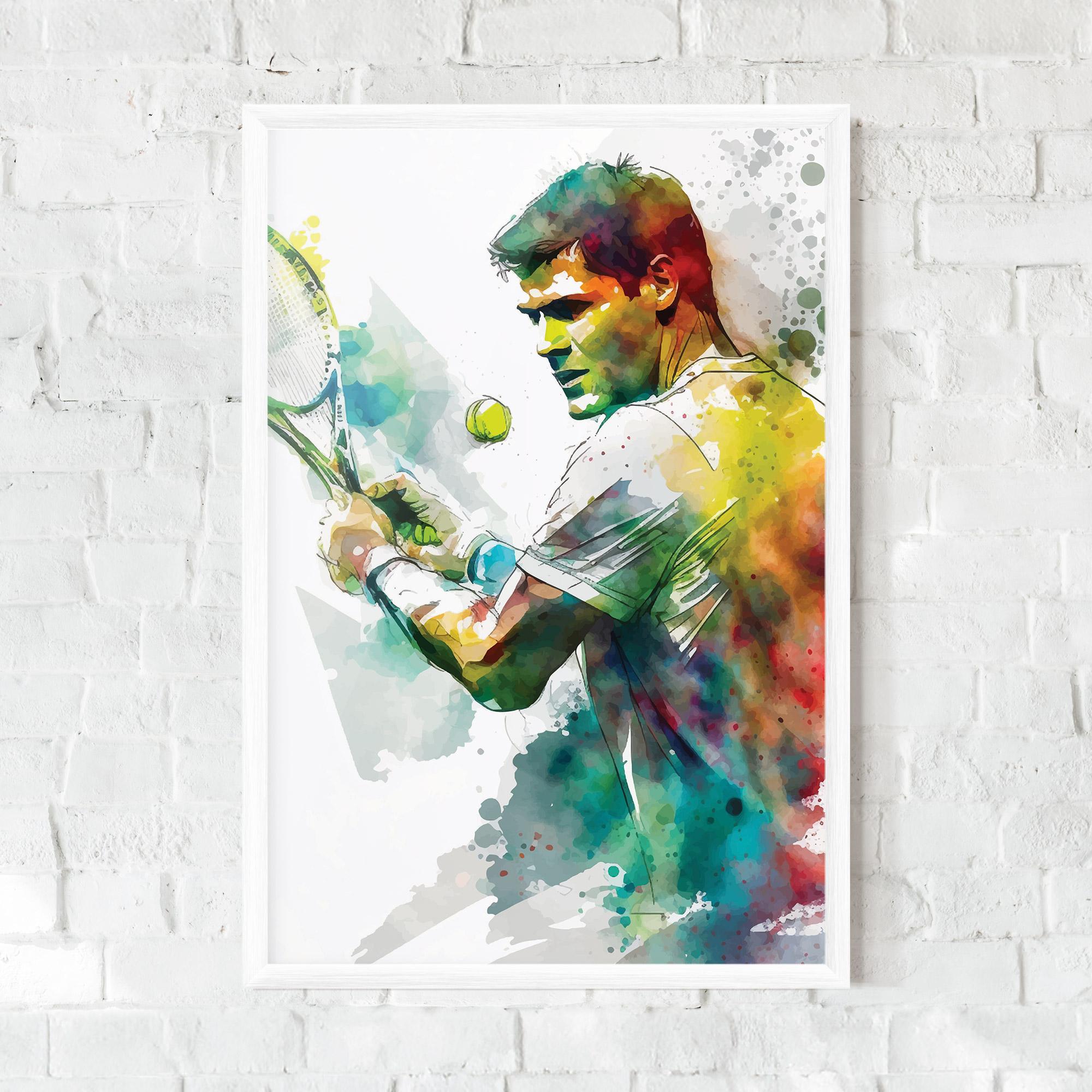 Gerahmte Poster Tenis Watercolor mockup 0