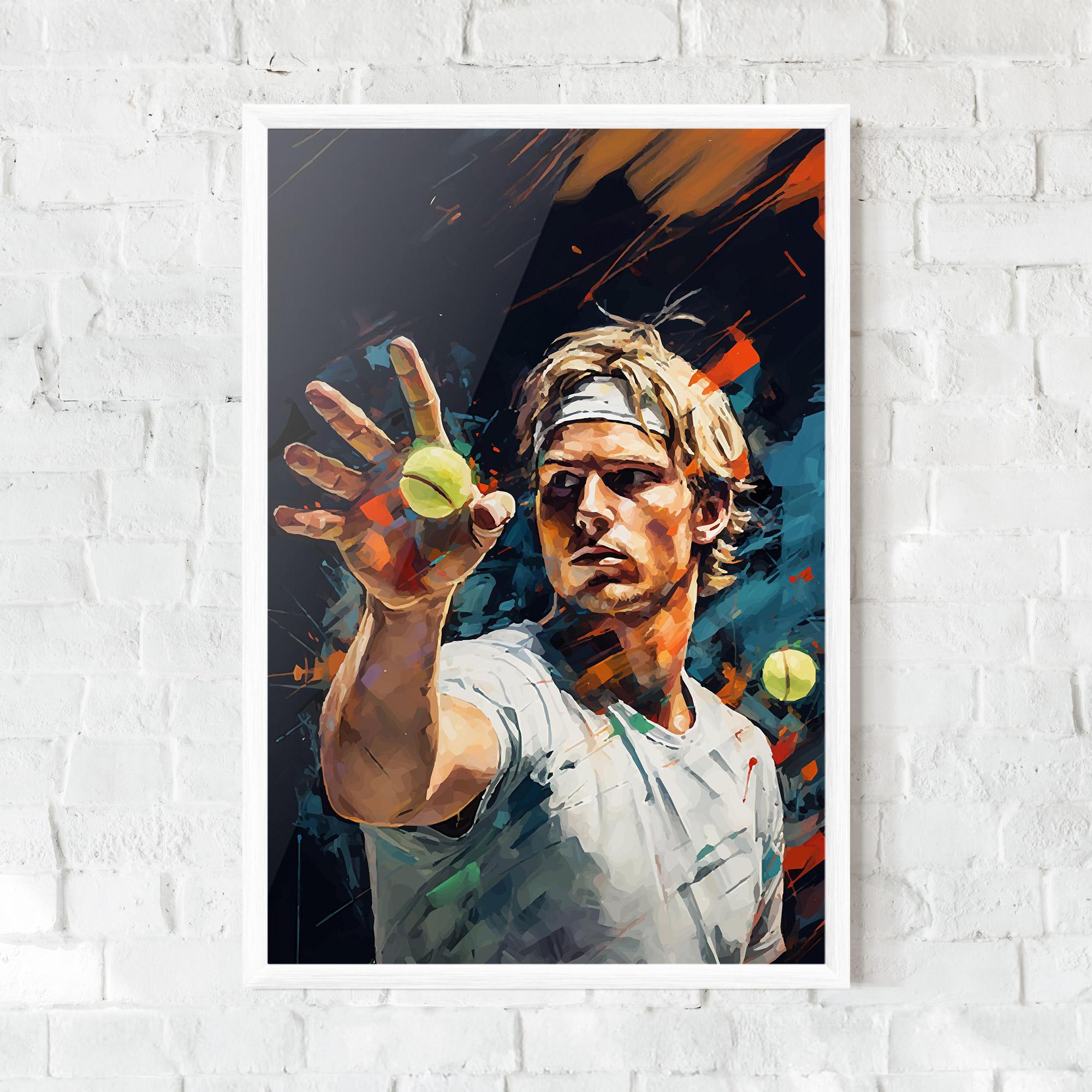 Gerahmte Poster Tennis Player Art mockup 0