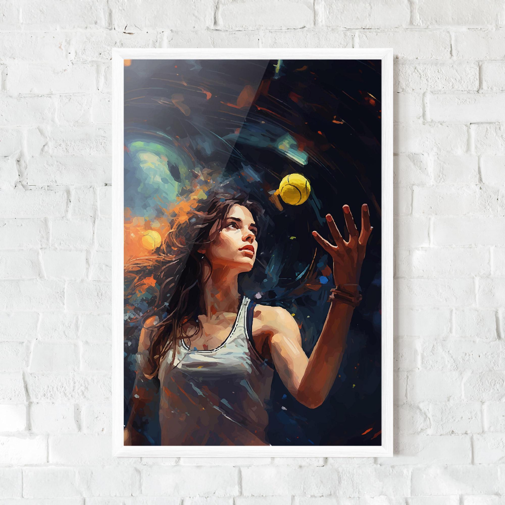Gerahmte Poster Tennis Pretty Girl mockup 0