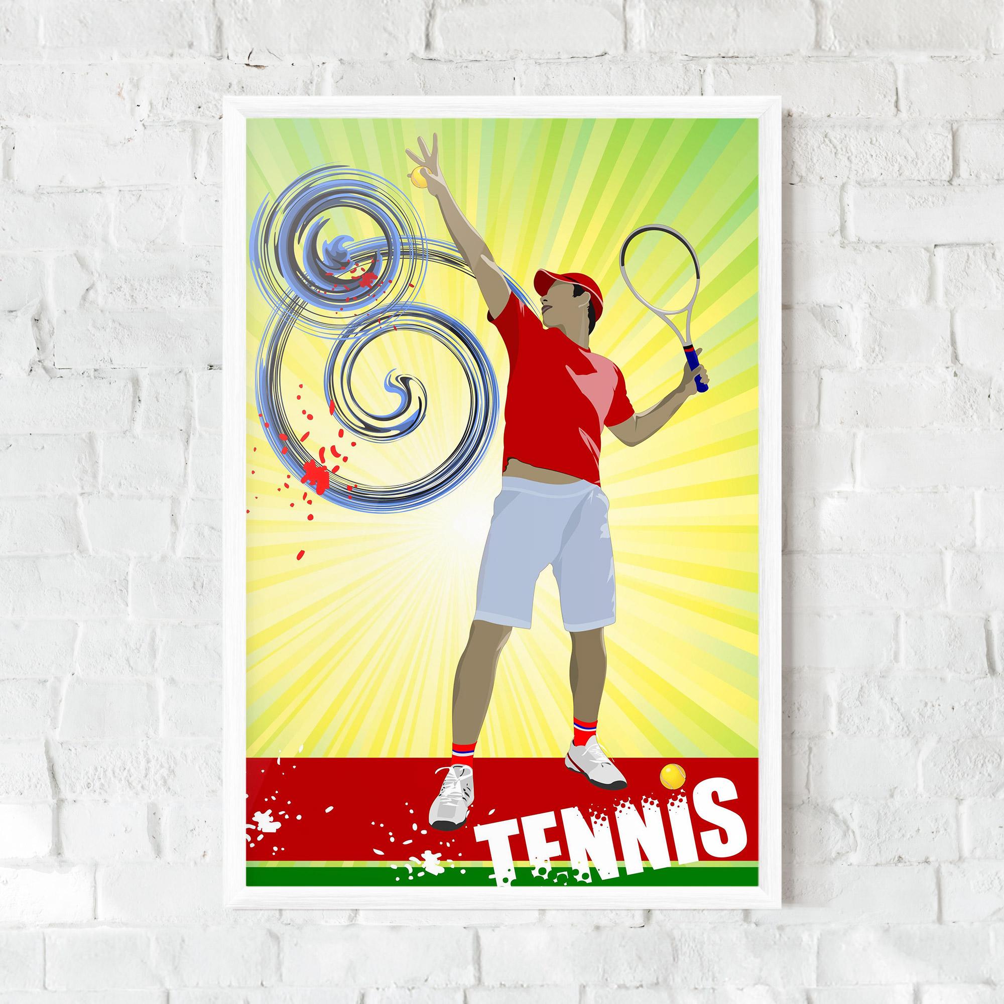 Gerahmte Poster Tennis Spiral mockup 0