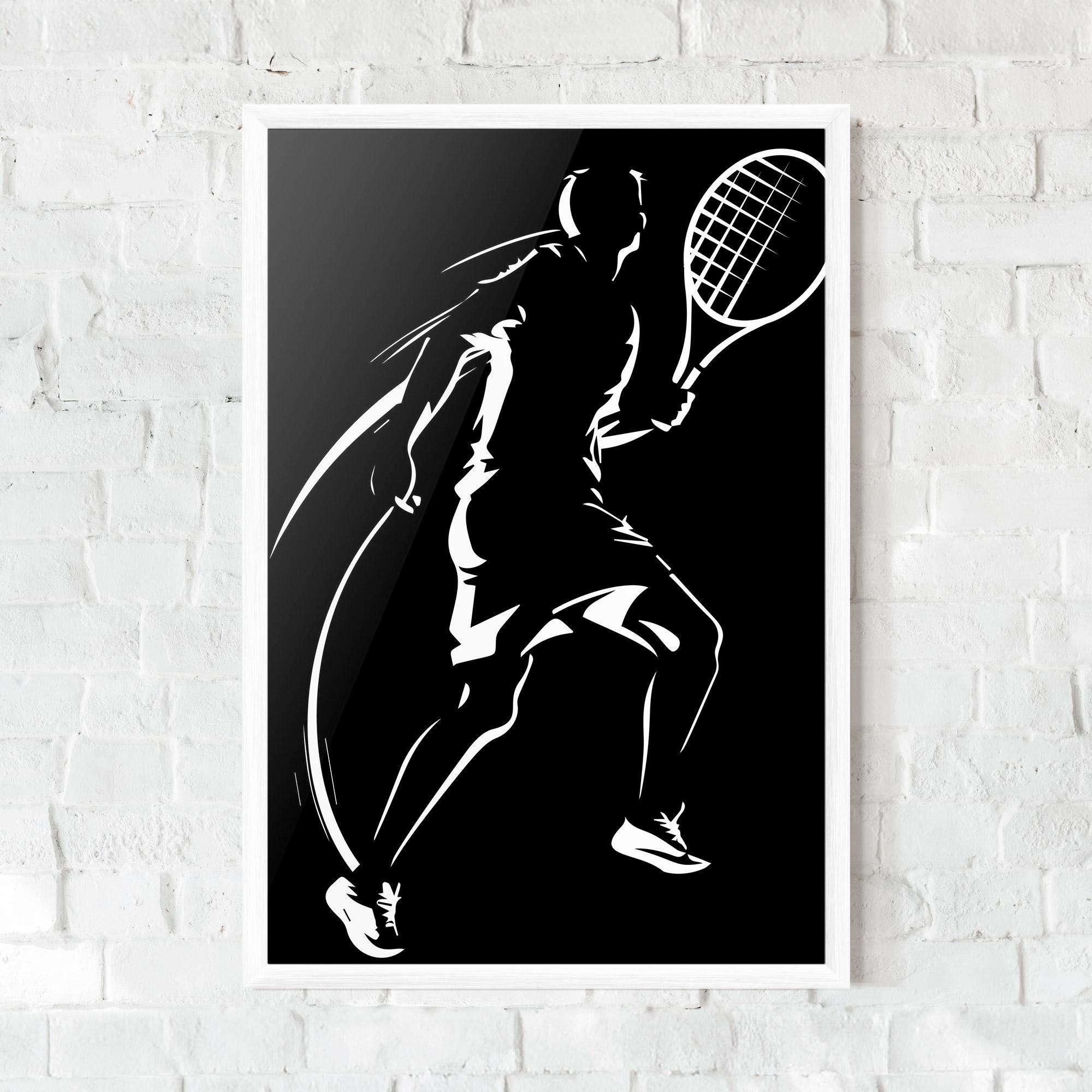 Gerahmte Poster White Line Tennis mockup 0