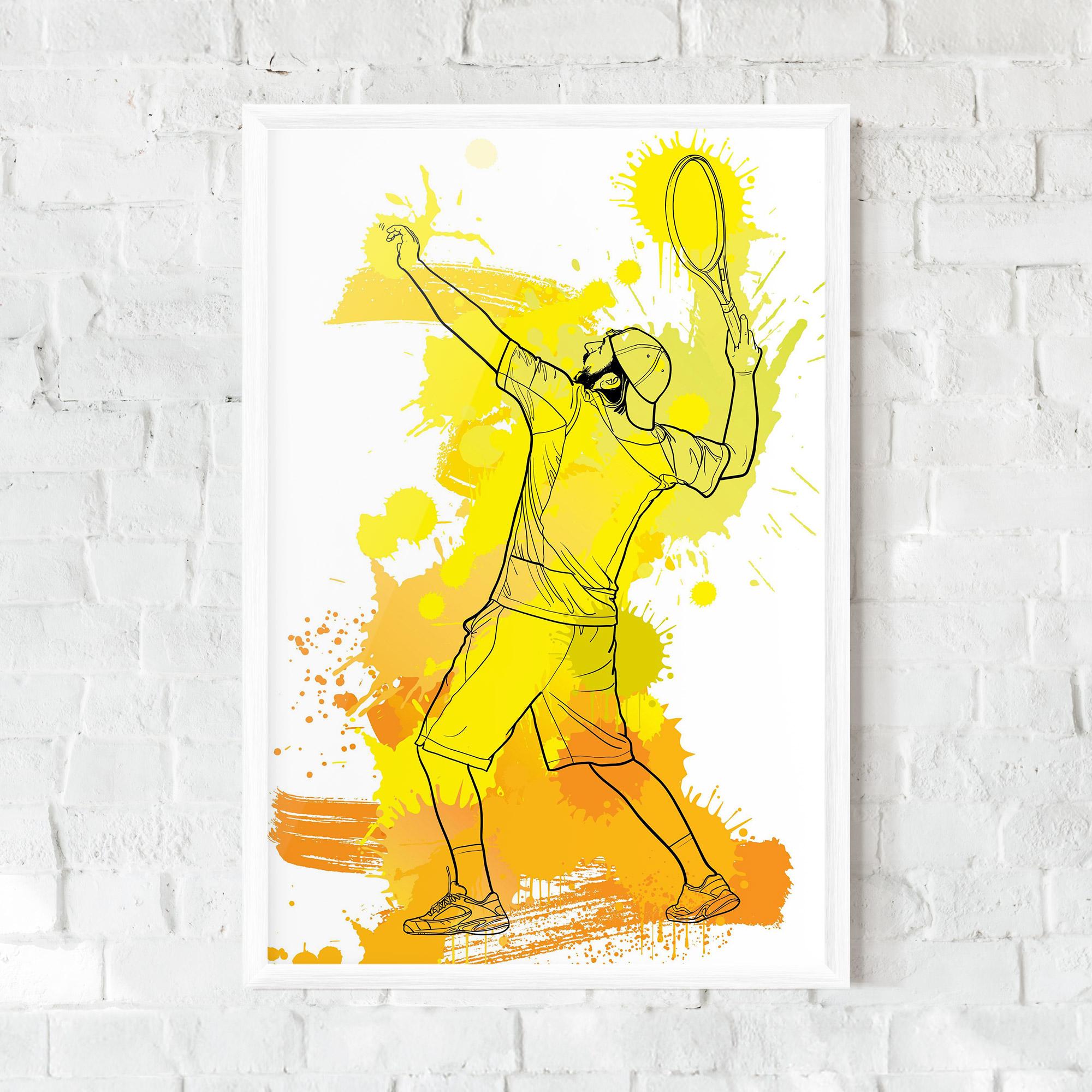 Gerahmte Poster Yellow Art Tennis mockup 0