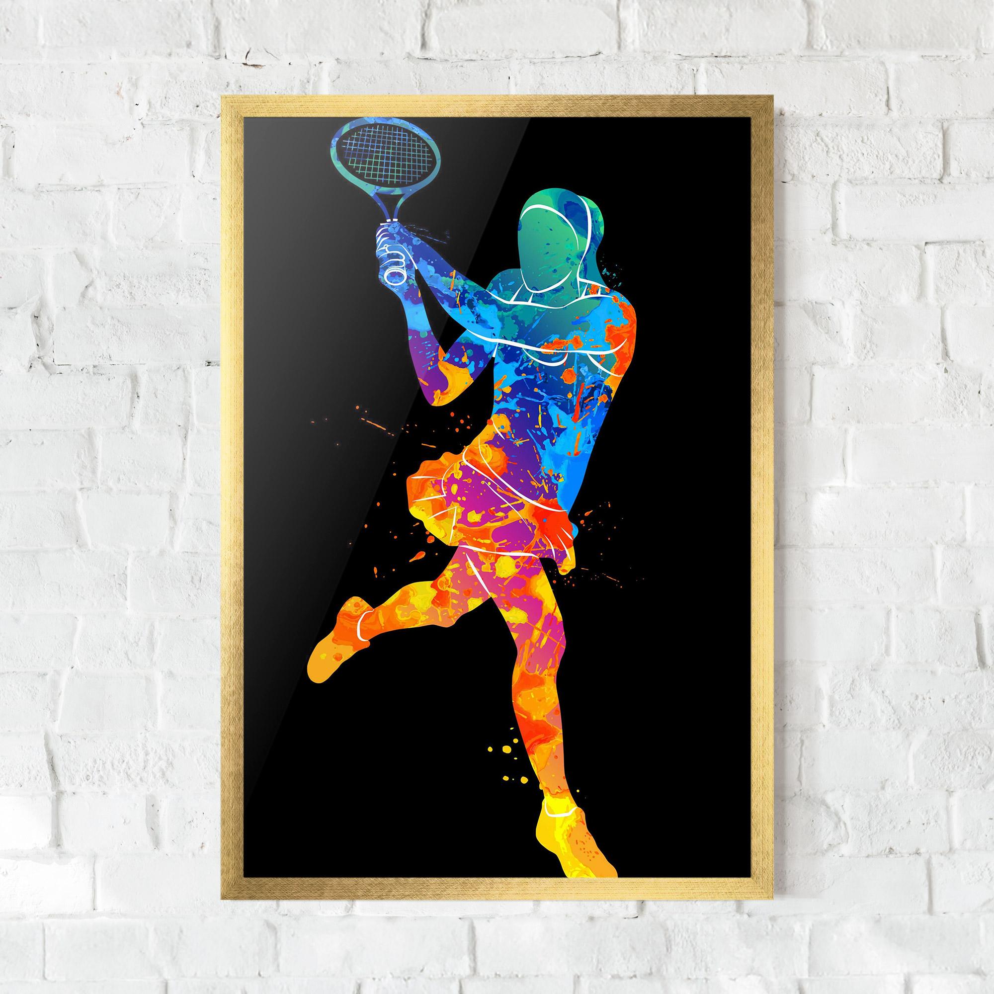 Gerahmte Poster Blue Orange Tennis mockup 0