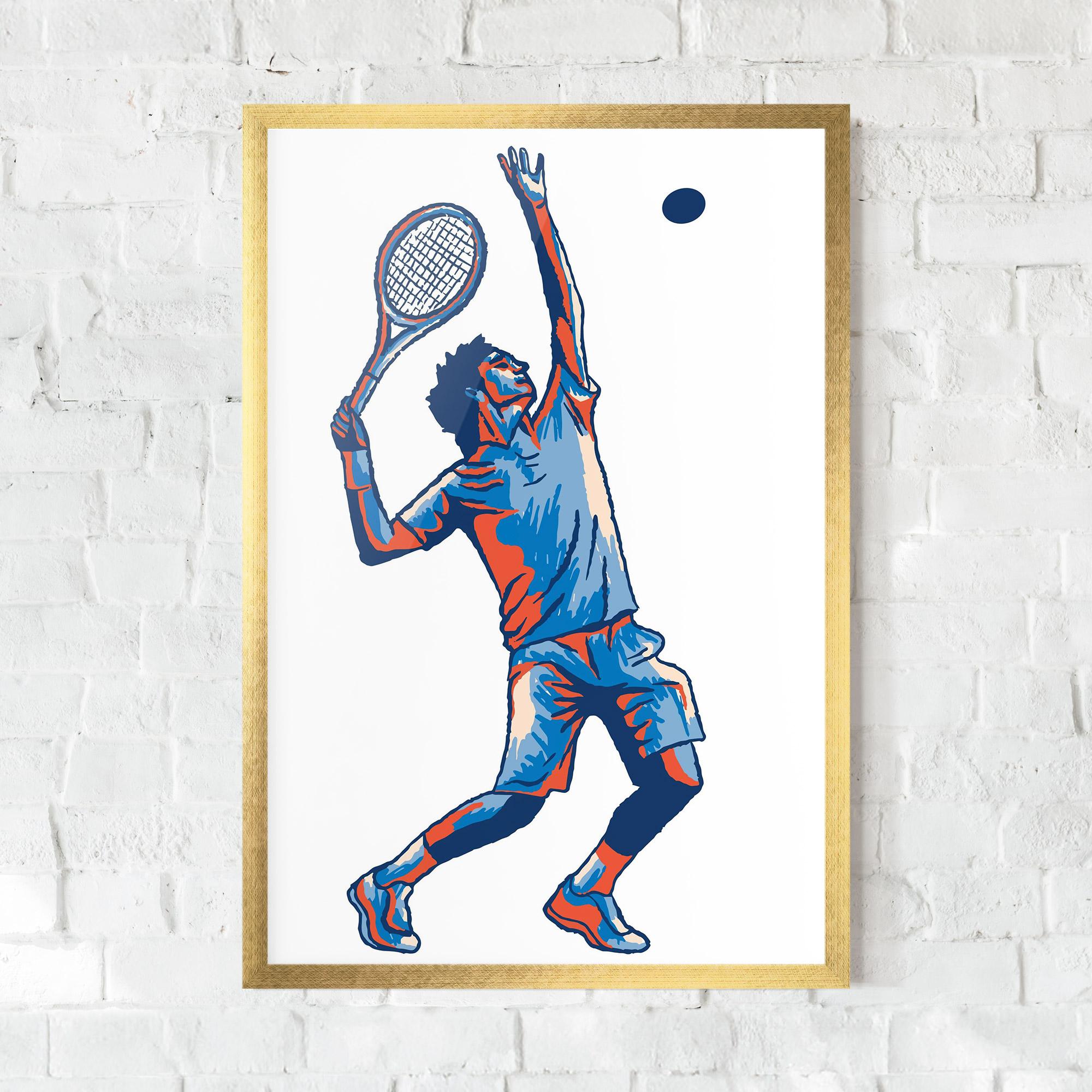 Gerahmte Poster Blue Red Tennis mockup 0