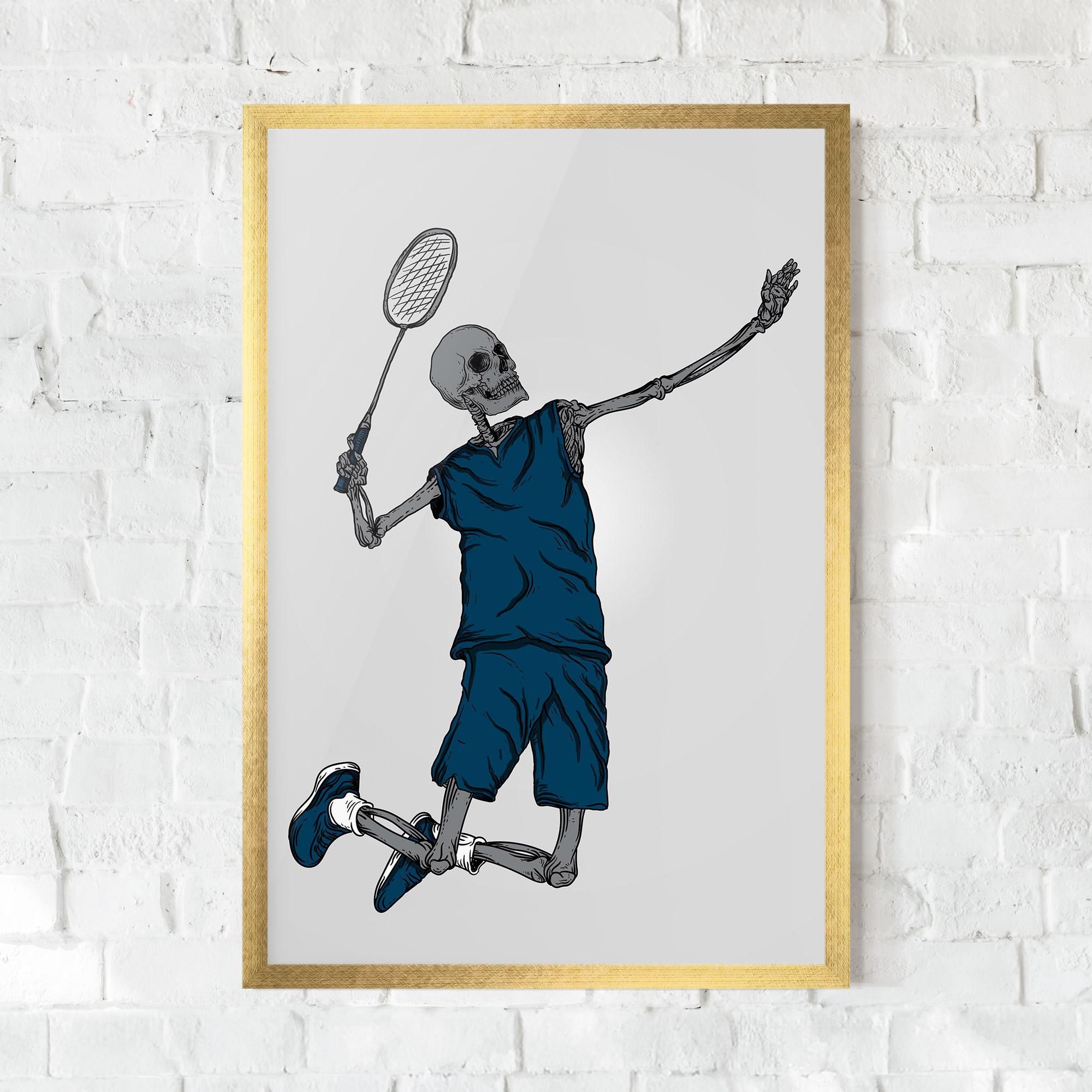 Gerahmte Poster Blue Skull Tennis mockup 0