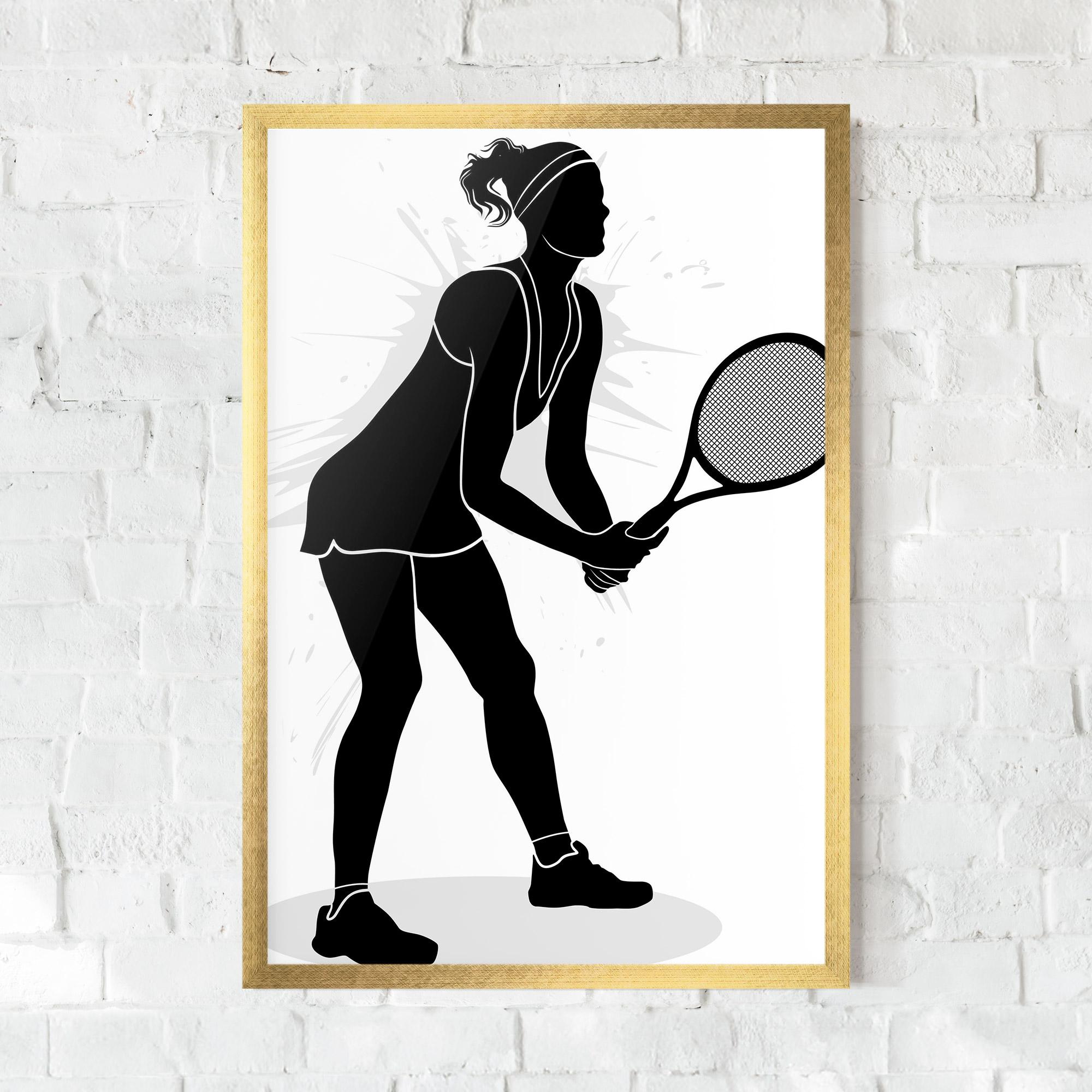 Gerahmte Poster Female Tennis Player mockup 0