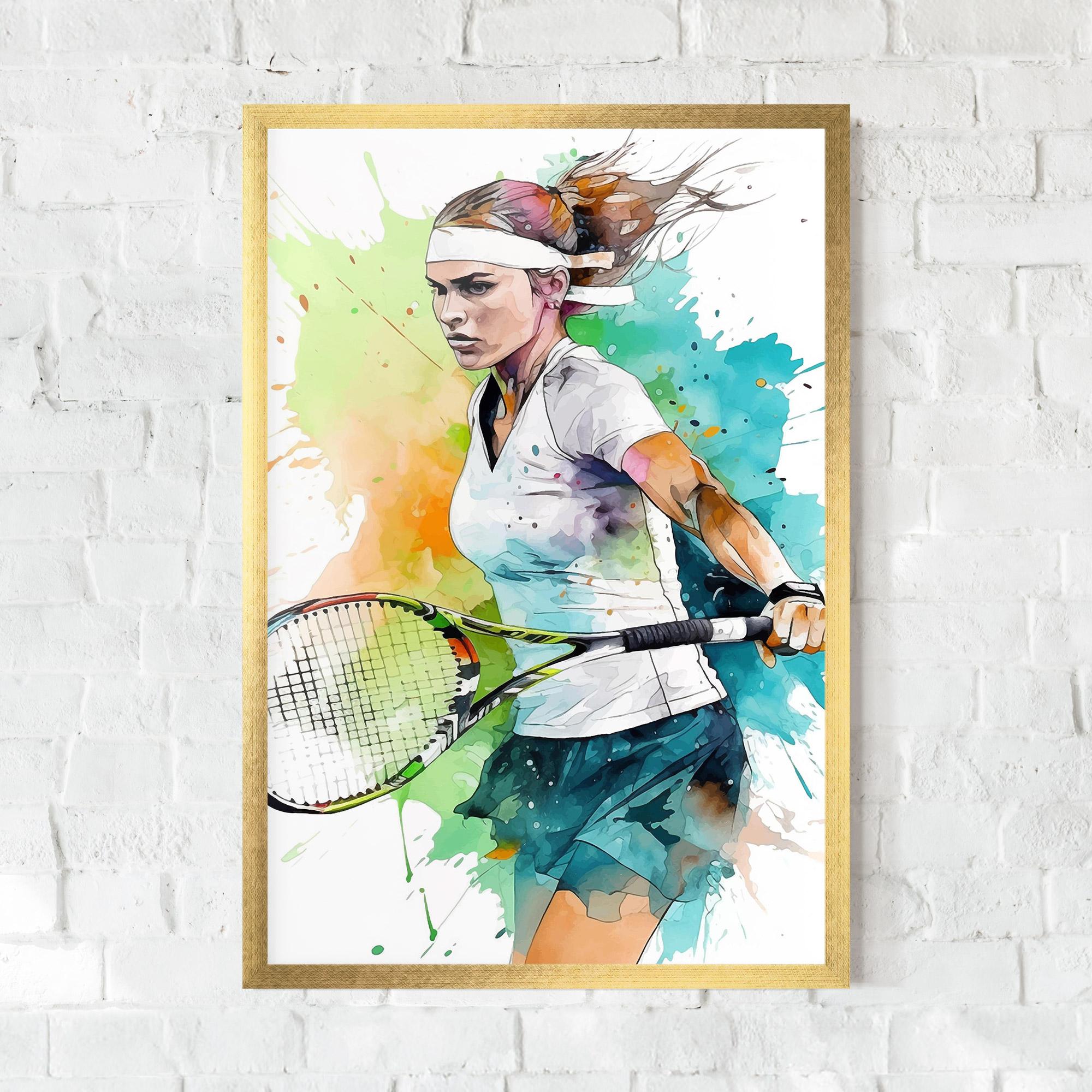 Gerahmte Poster Green Blue Tennis mockup 0
