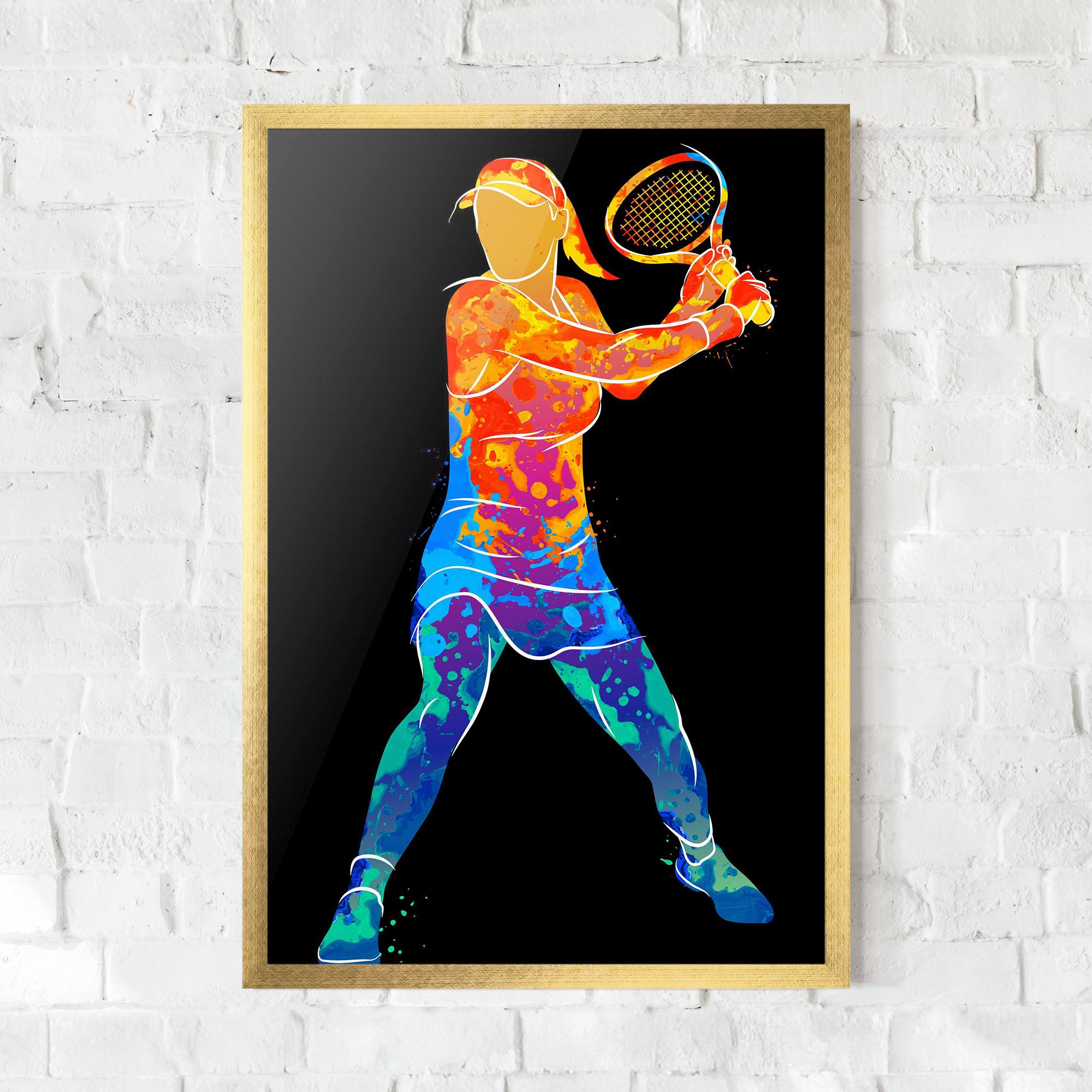 Gerahmte Poster Green Orange Tennis mockup 0