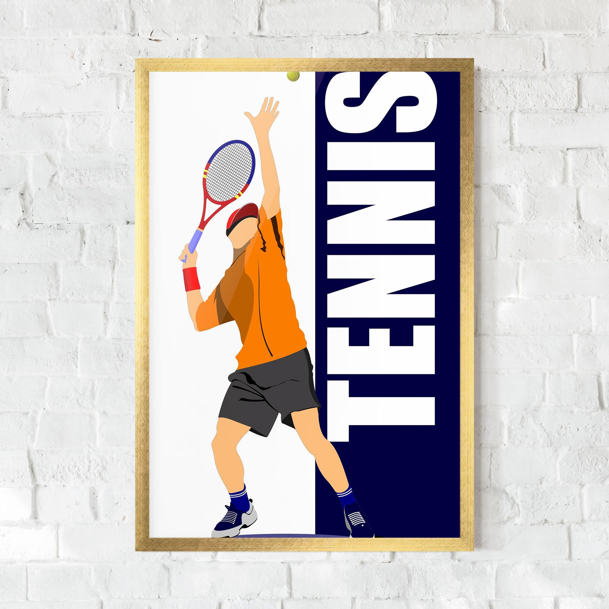 Gerahmte Poster Orange Tennis Player mockup 0