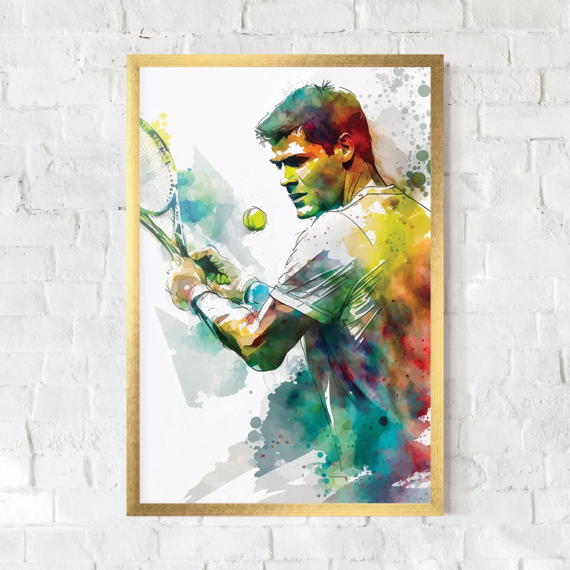 Gerahmte Poster Tenis Watercolor mockup 0