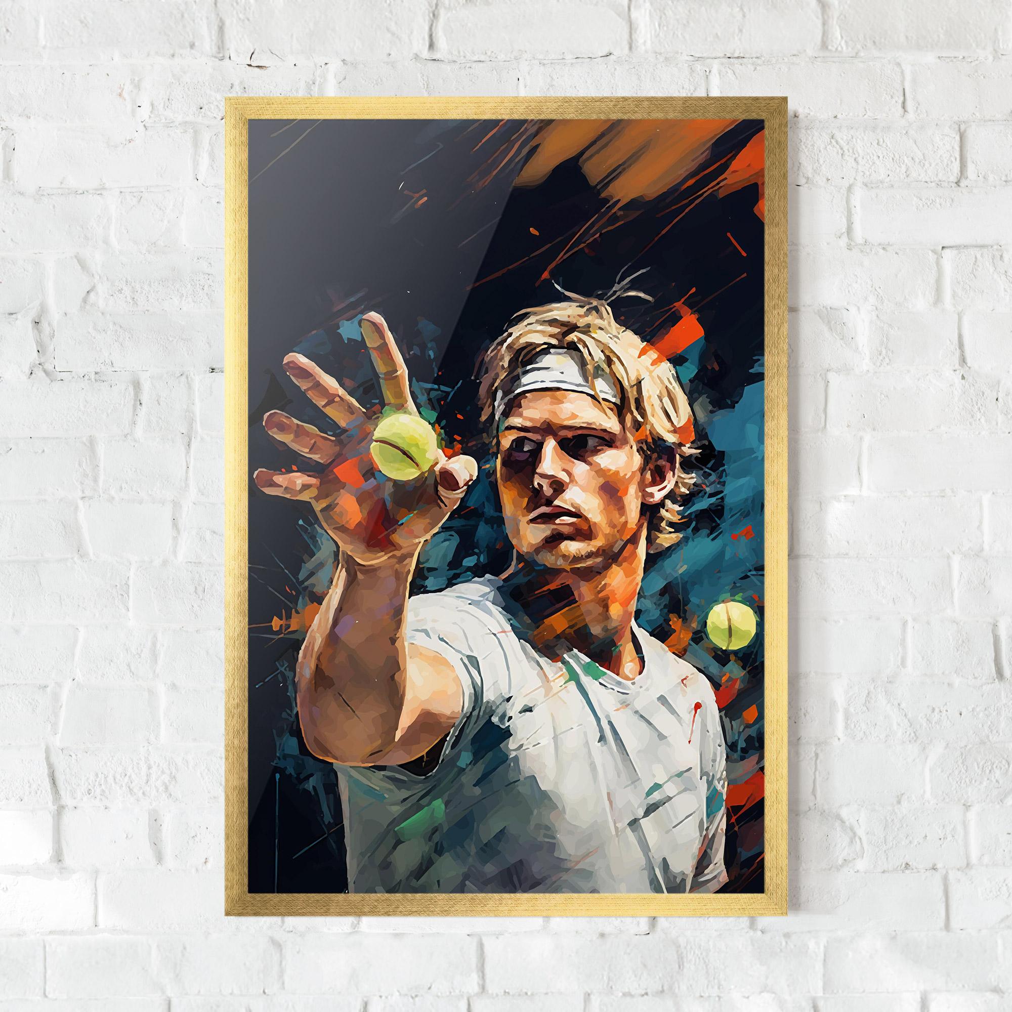 Gerahmte Poster Tennis Player Art mockup 0
