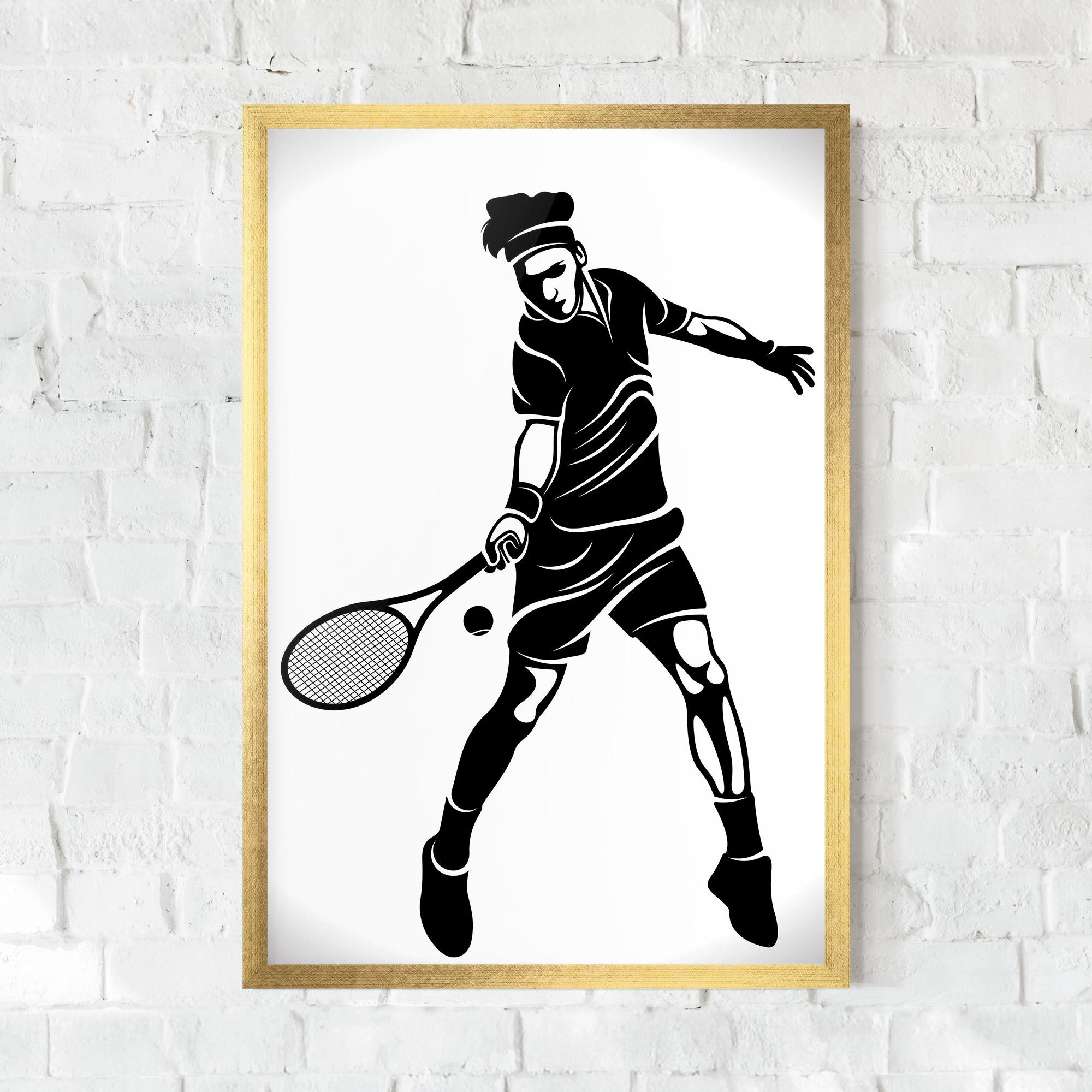 Gerahmte Poster Tennis Player Line mockup 0