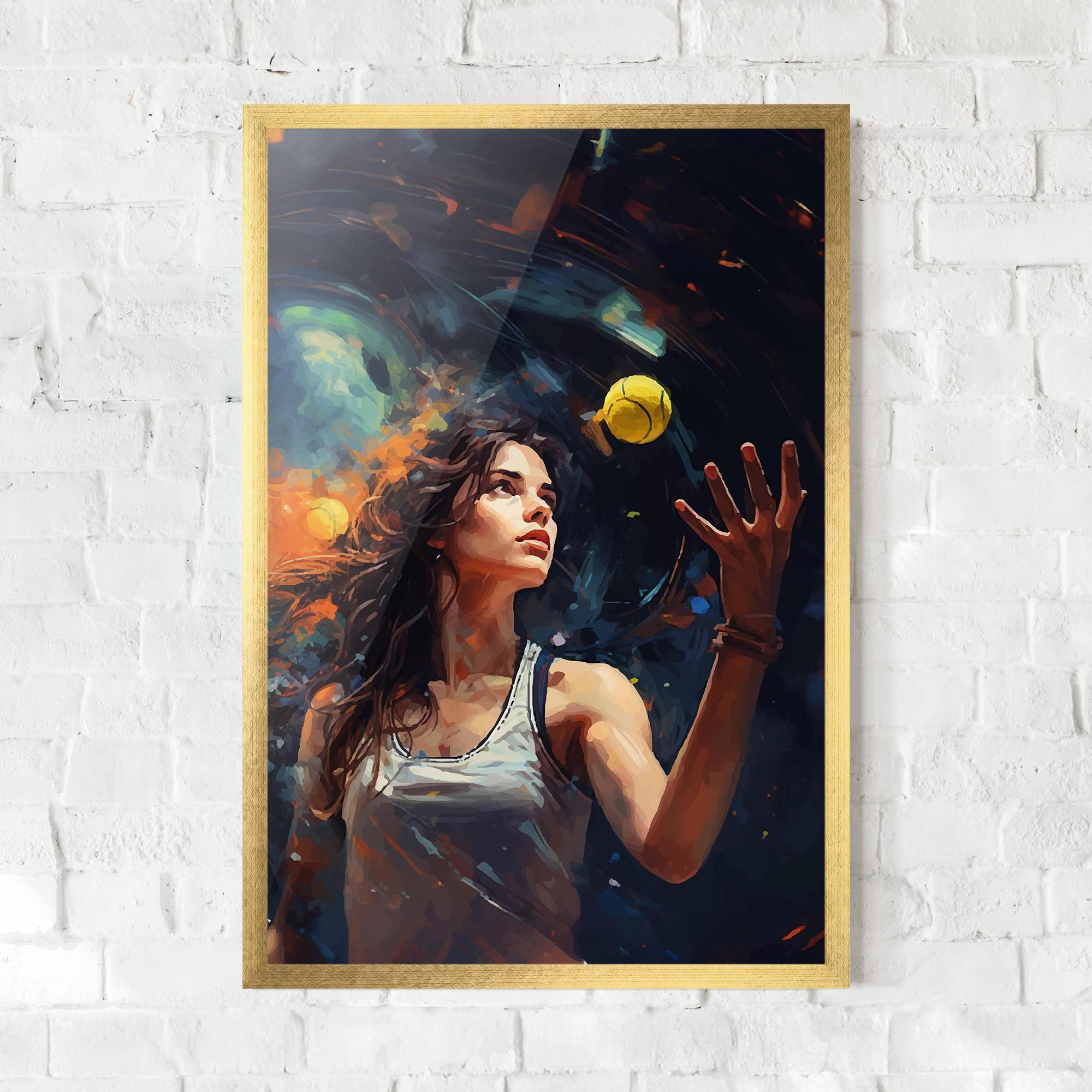 Gerahmte Poster Tennis Pretty Girl mockup 0