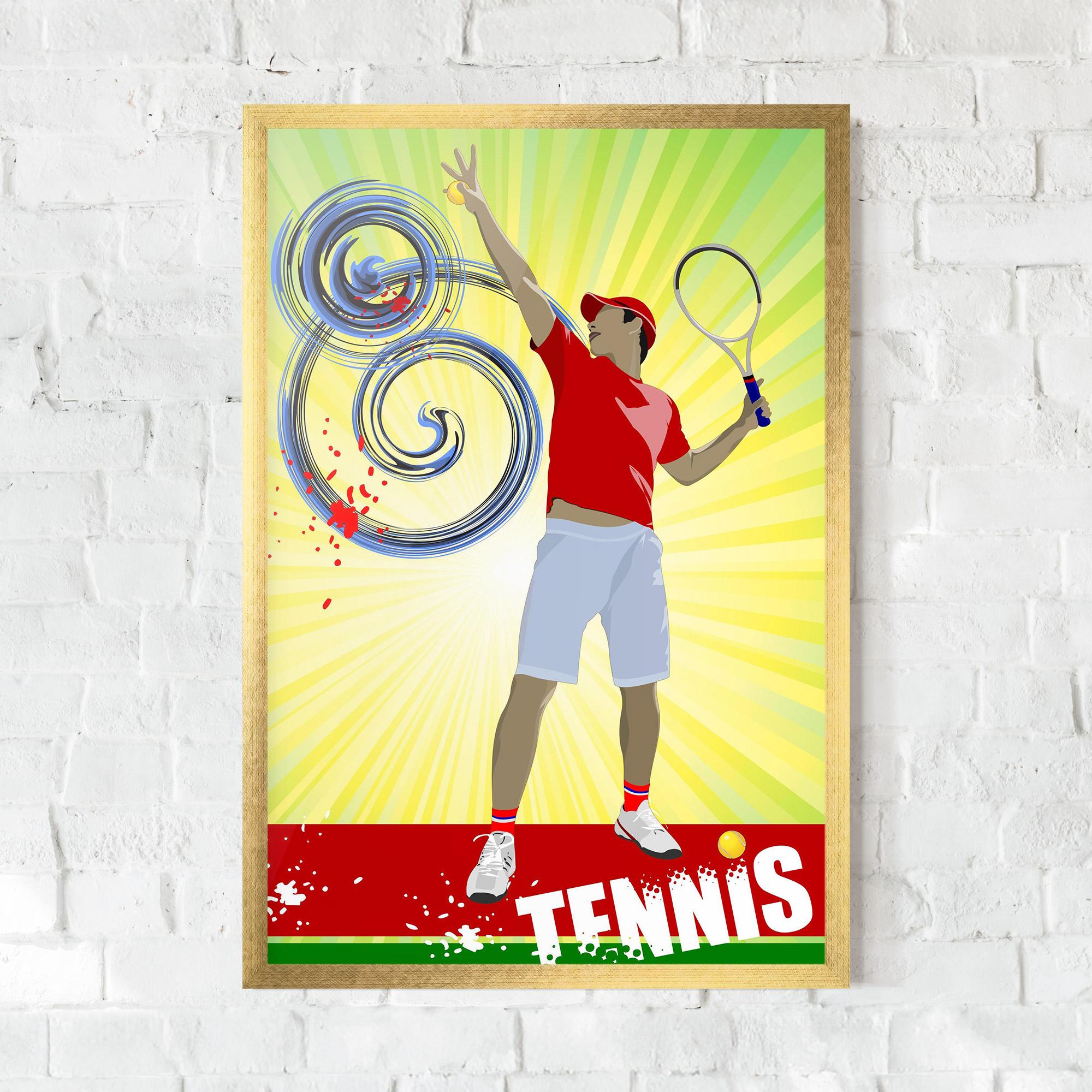 Gerahmte Poster Tennis Spiral mockup 0