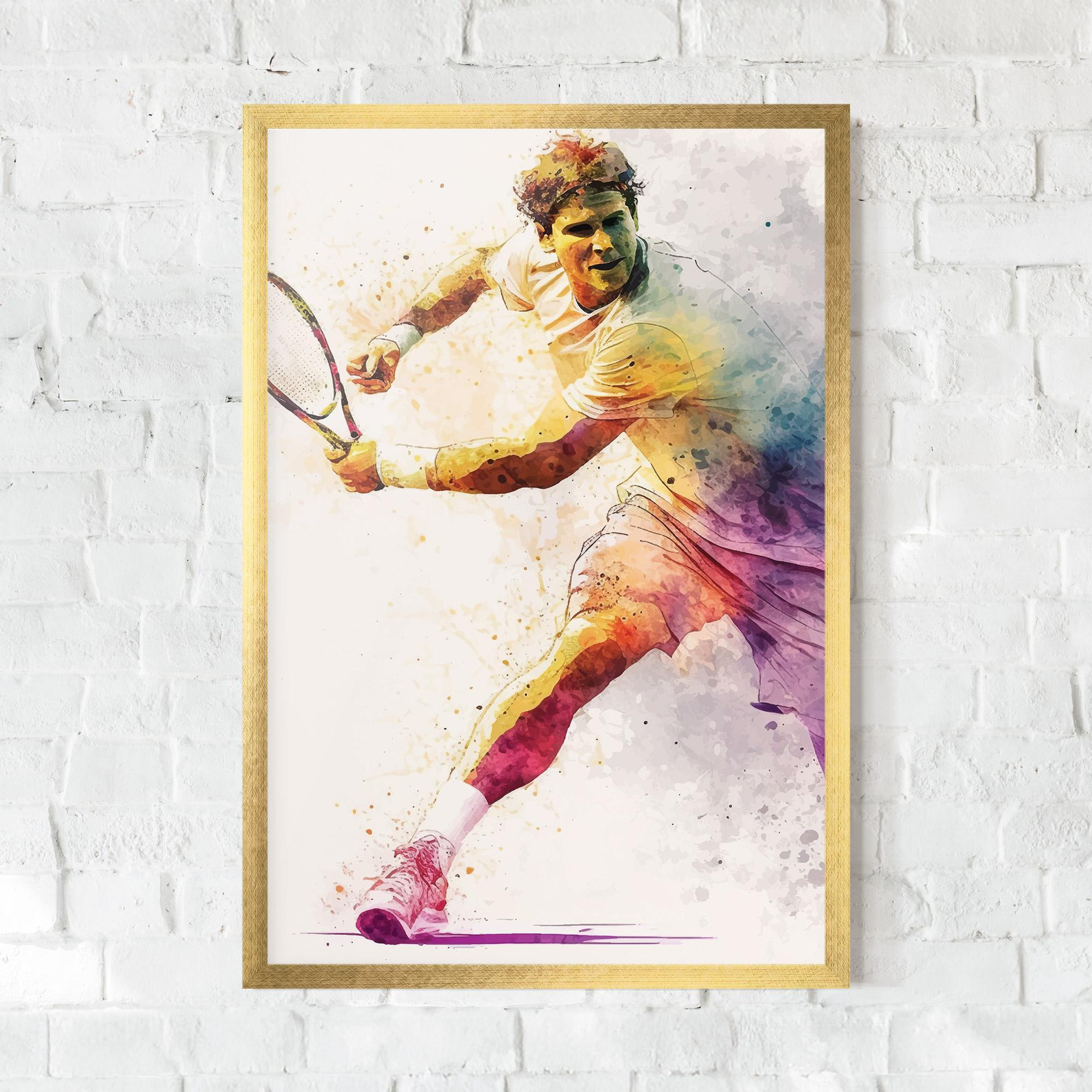 Gerahmte Poster Watercolor Tennis mockup 0