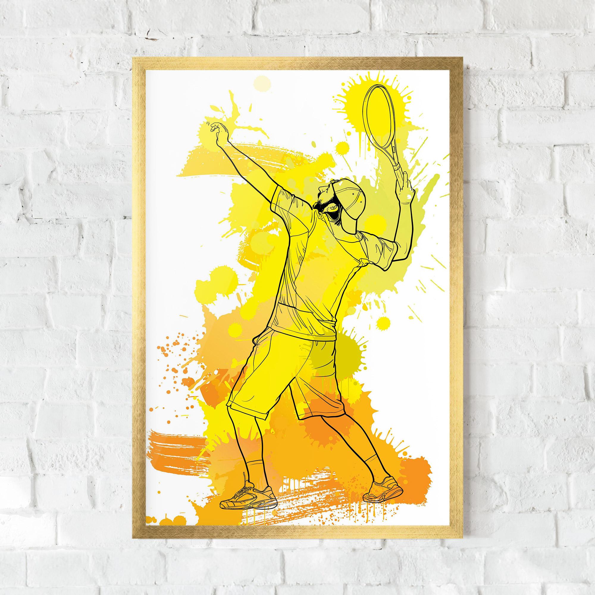 Gerahmte Poster Yellow Art Tennis mockup 0