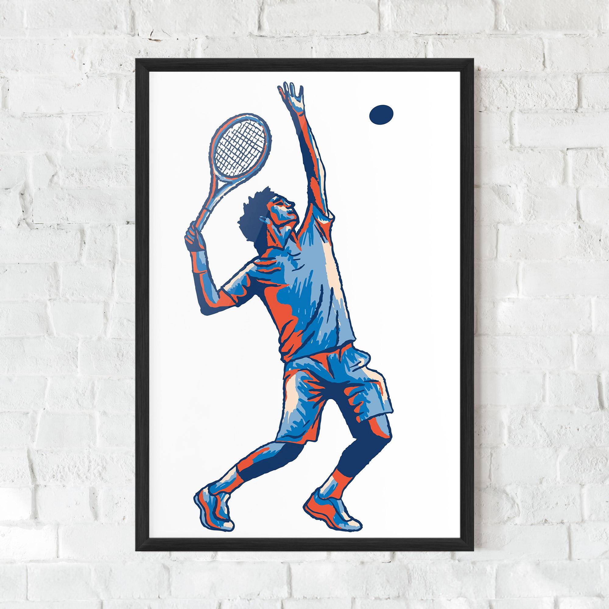 Gerahmte Poster Blue Red Tennis mockup 0