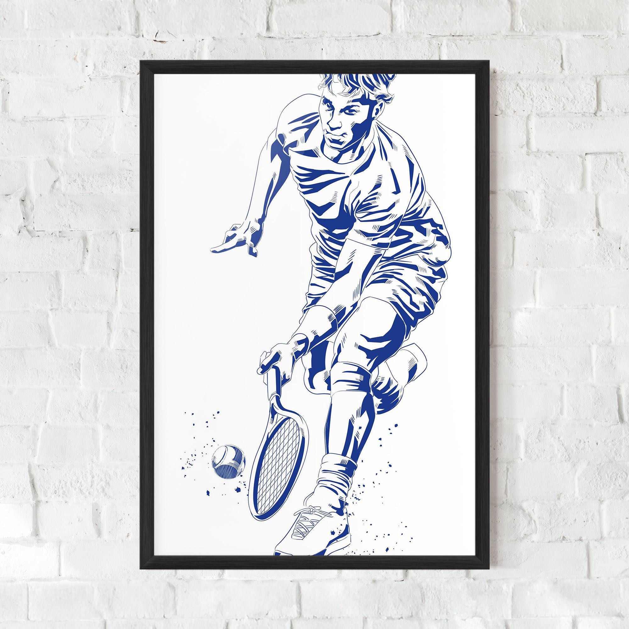 Gerahmte Poster Blue Tennis mockup 0
