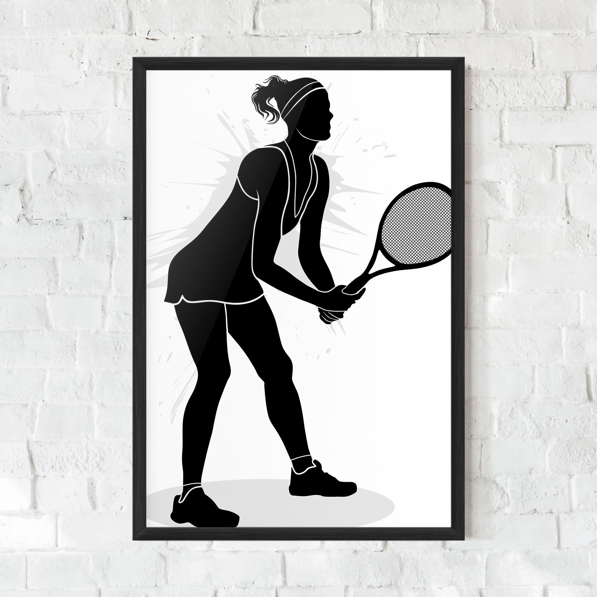 Gerahmte Poster Female Tennis Player mockup 0