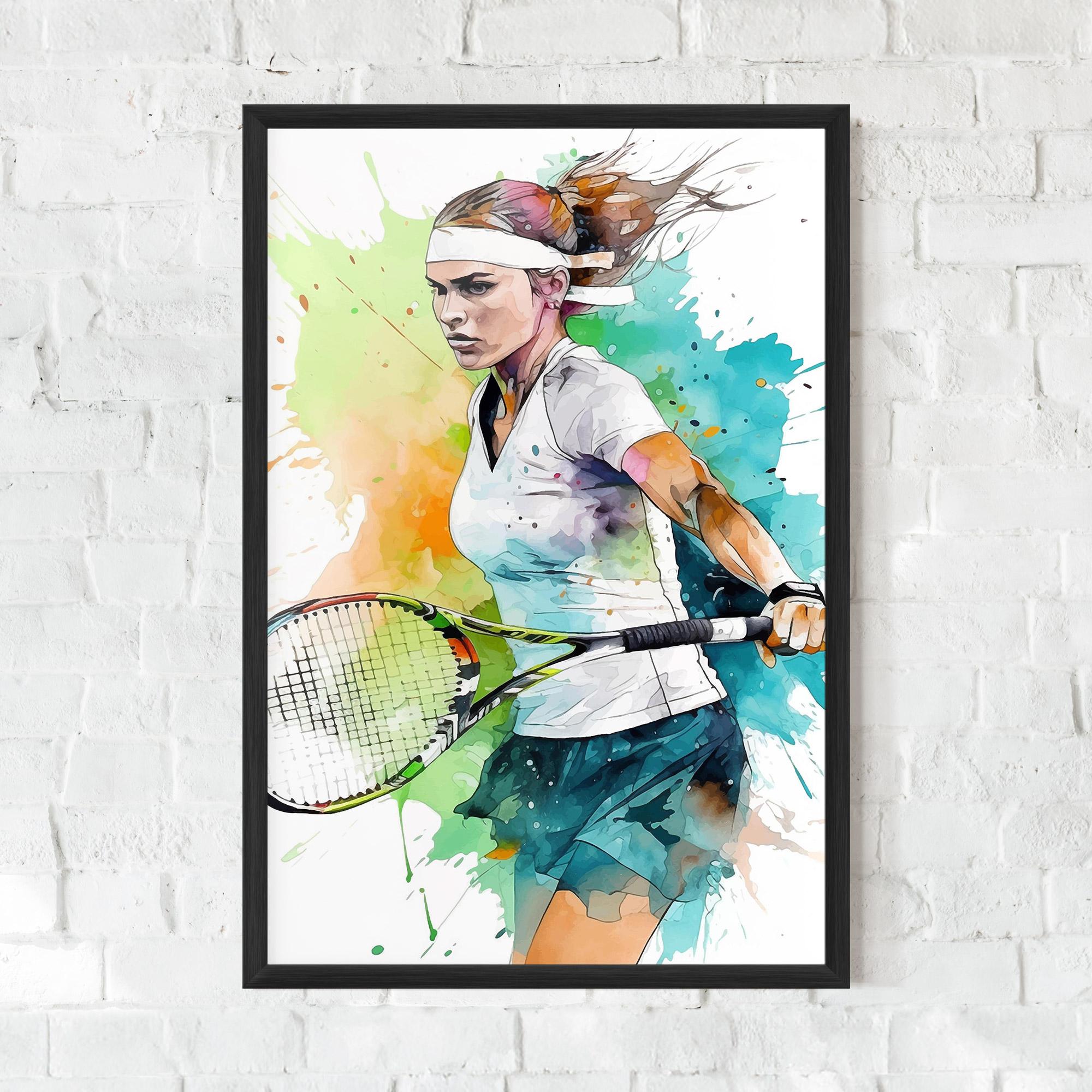 Gerahmte Poster Green Blue Tennis mockup 0