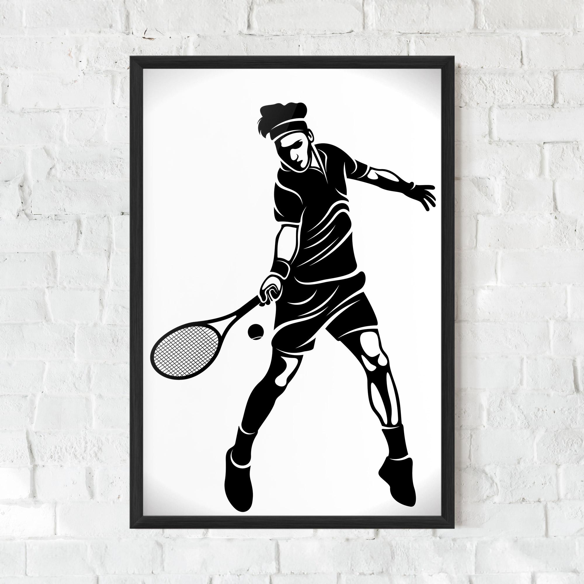 Gerahmte Poster Tennis Player Line mockup 0