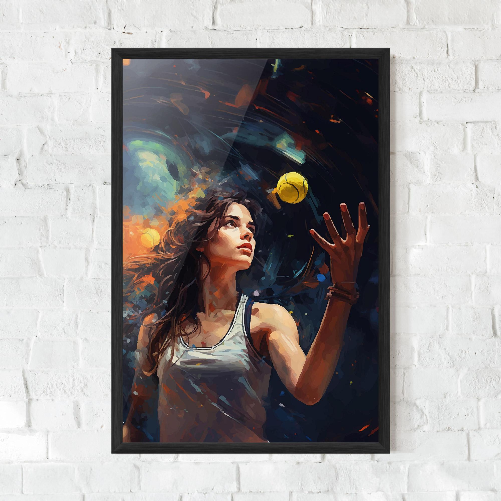 Gerahmte Poster Tennis Pretty Girl mockup 0