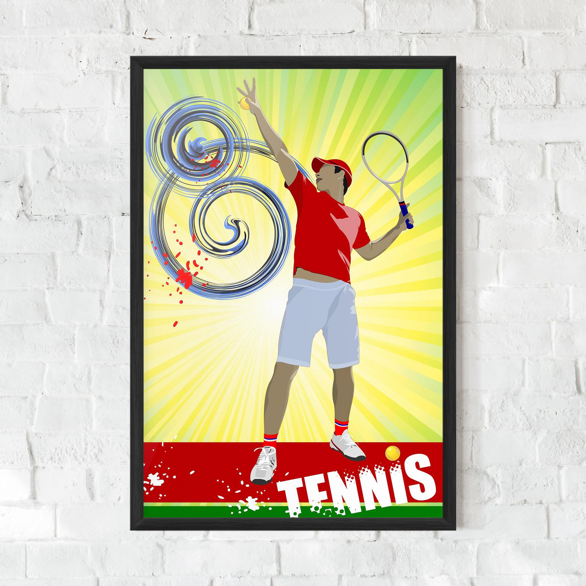 Gerahmte Poster Tennis Spiral mockup 0