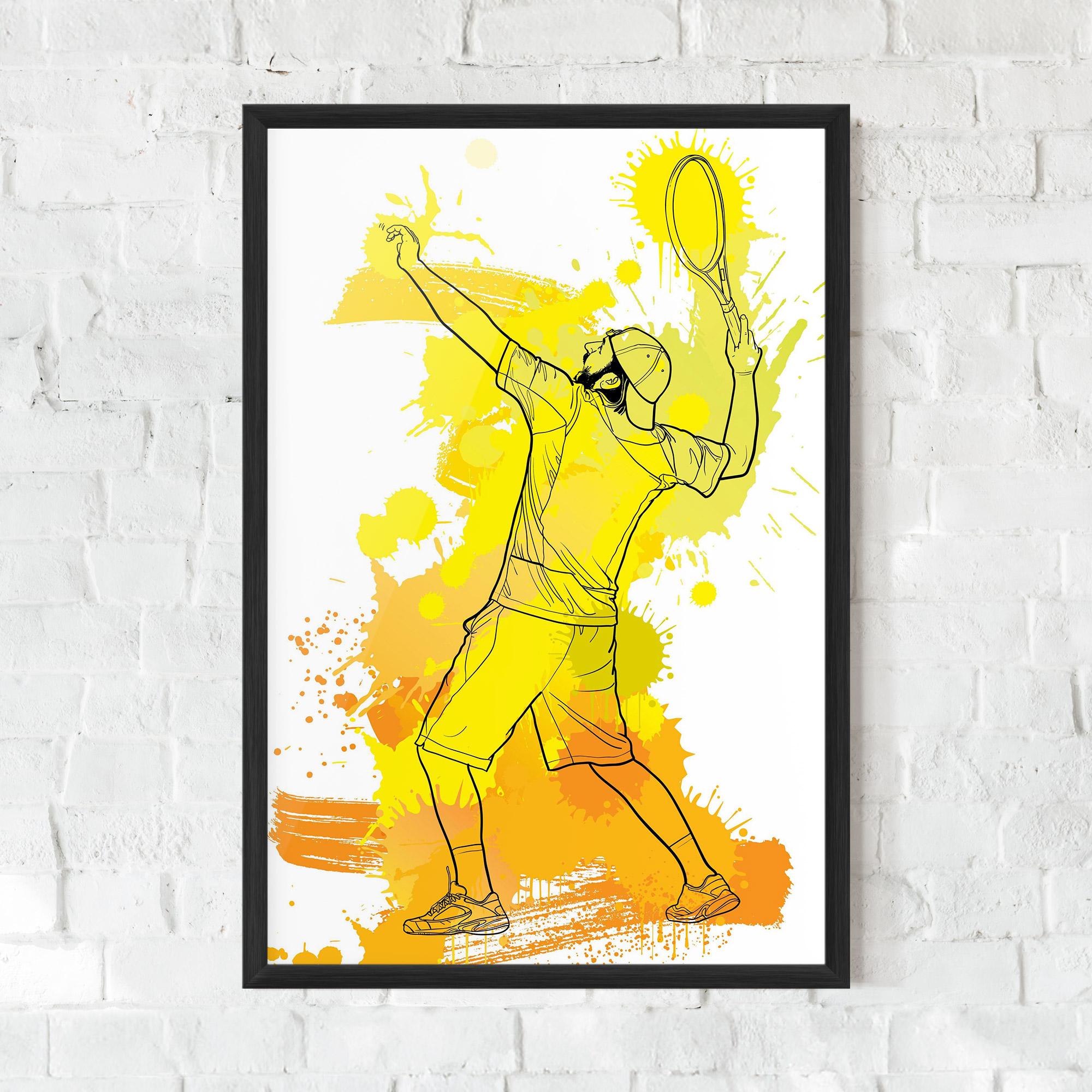 Gerahmte Poster Yellow Art Tennis mockup 0
