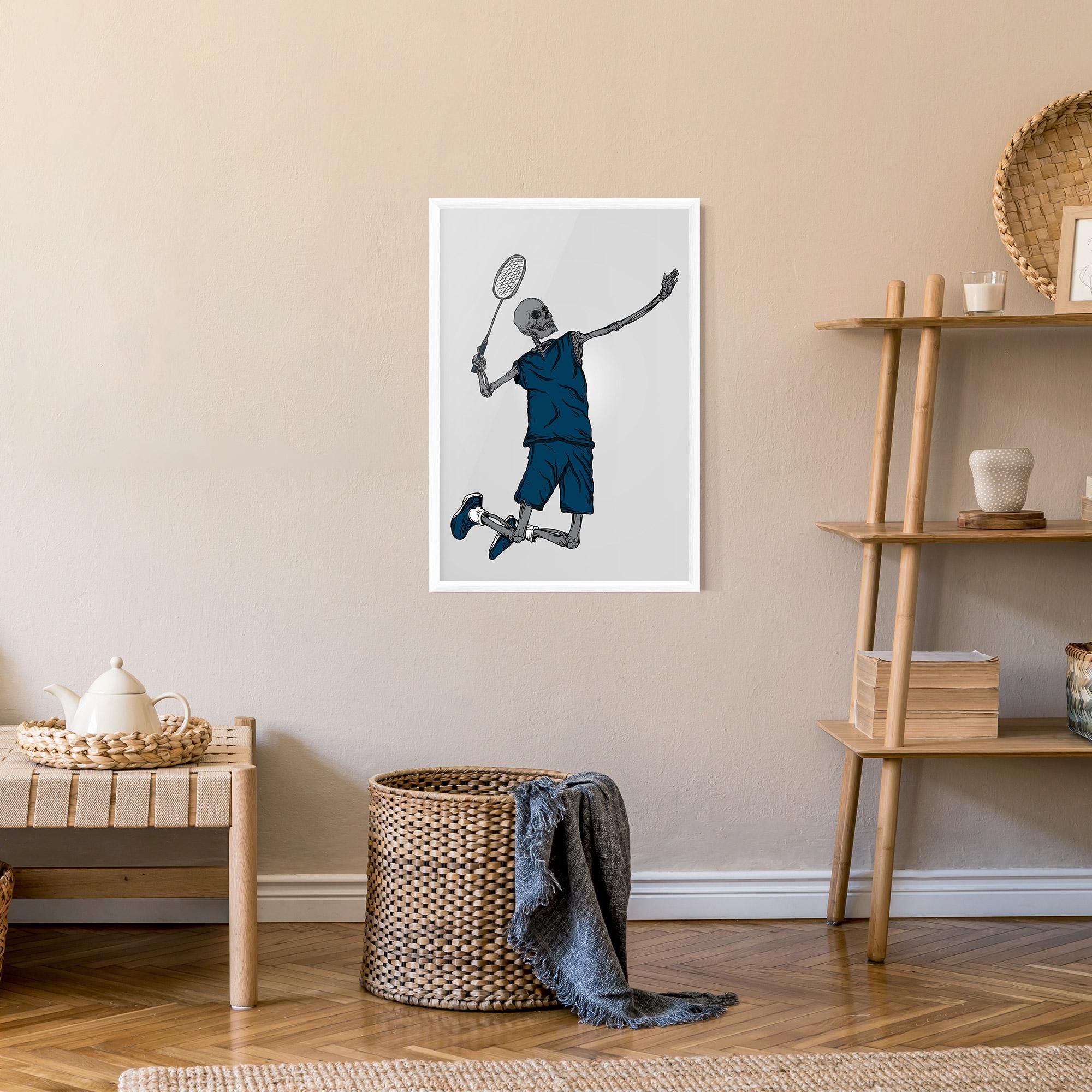 Gerahmte Poster Blue Skull Tennis mockup 9