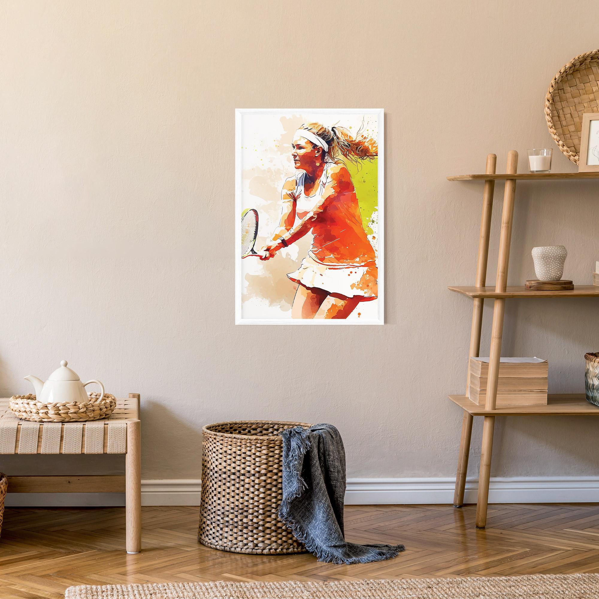 Gerahmte Poster Orange Watercolor Tennis mockup 9