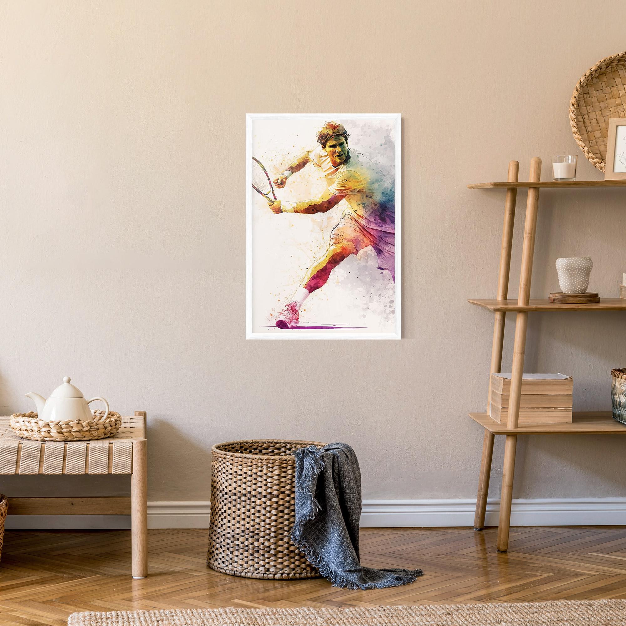 Gerahmte Poster Watercolor Tennis mockup 9