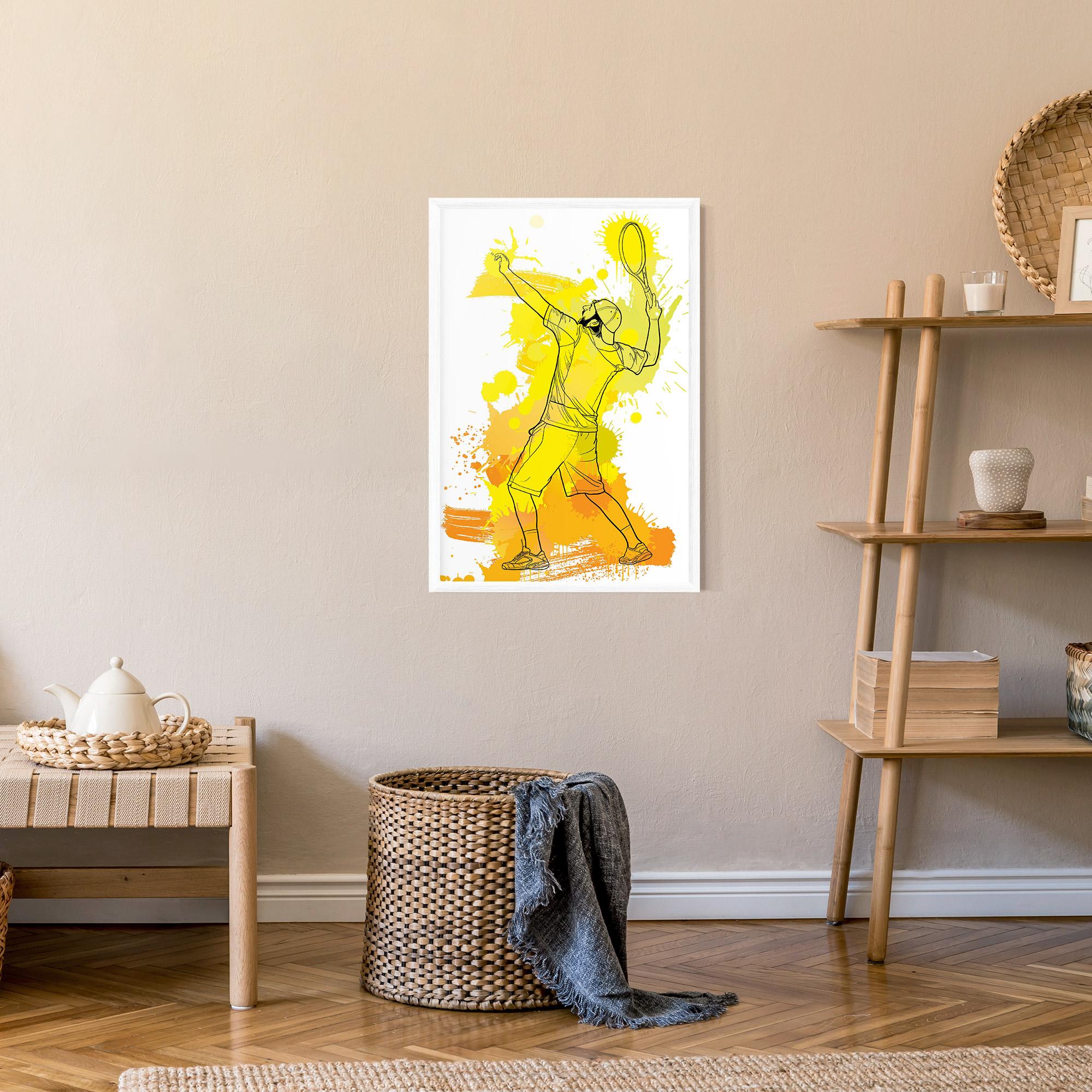 Gerahmte Poster Yellow Art Tennis mockup 9
