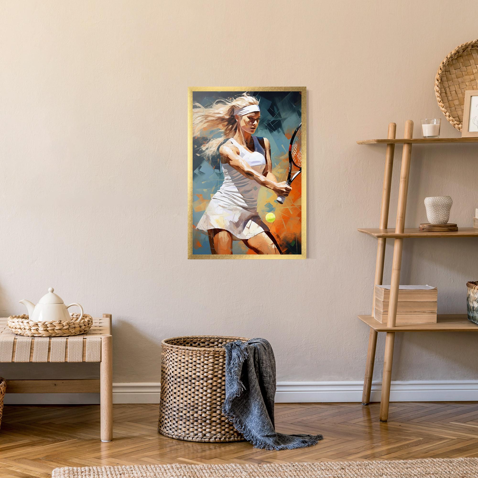 Gerahmte Poster Blonde Tennis Girl mockup 9
