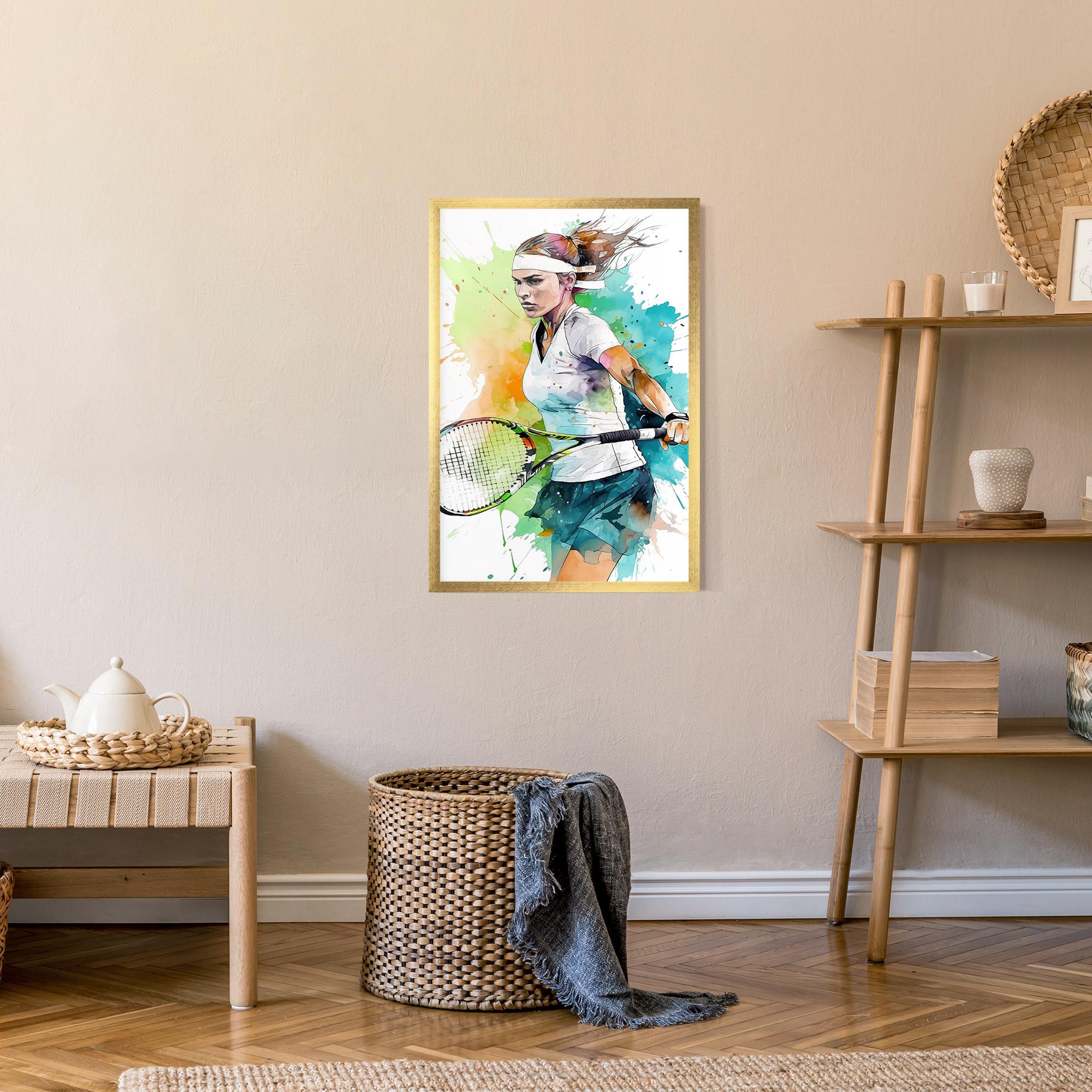 Gerahmte Poster Green Blue Tennis mockup 9