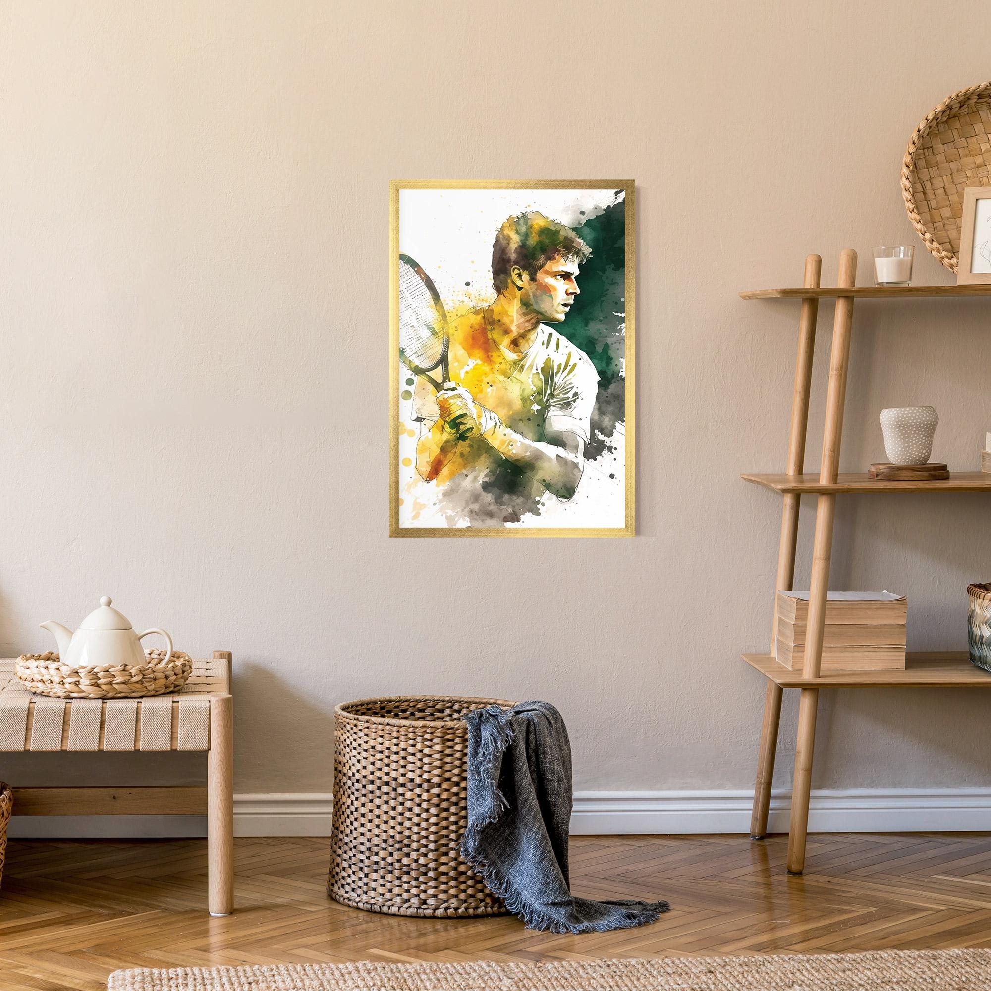 Gerahmte Poster Player Watercolor mockup 9