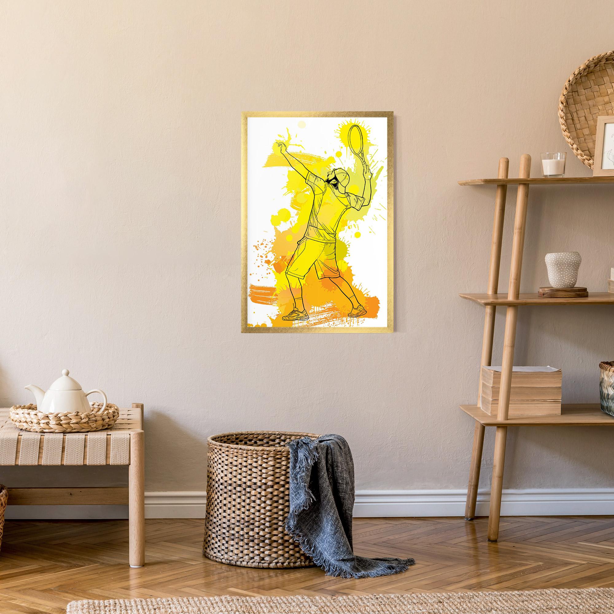 Gerahmte Poster Yellow Art Tennis mockup 9