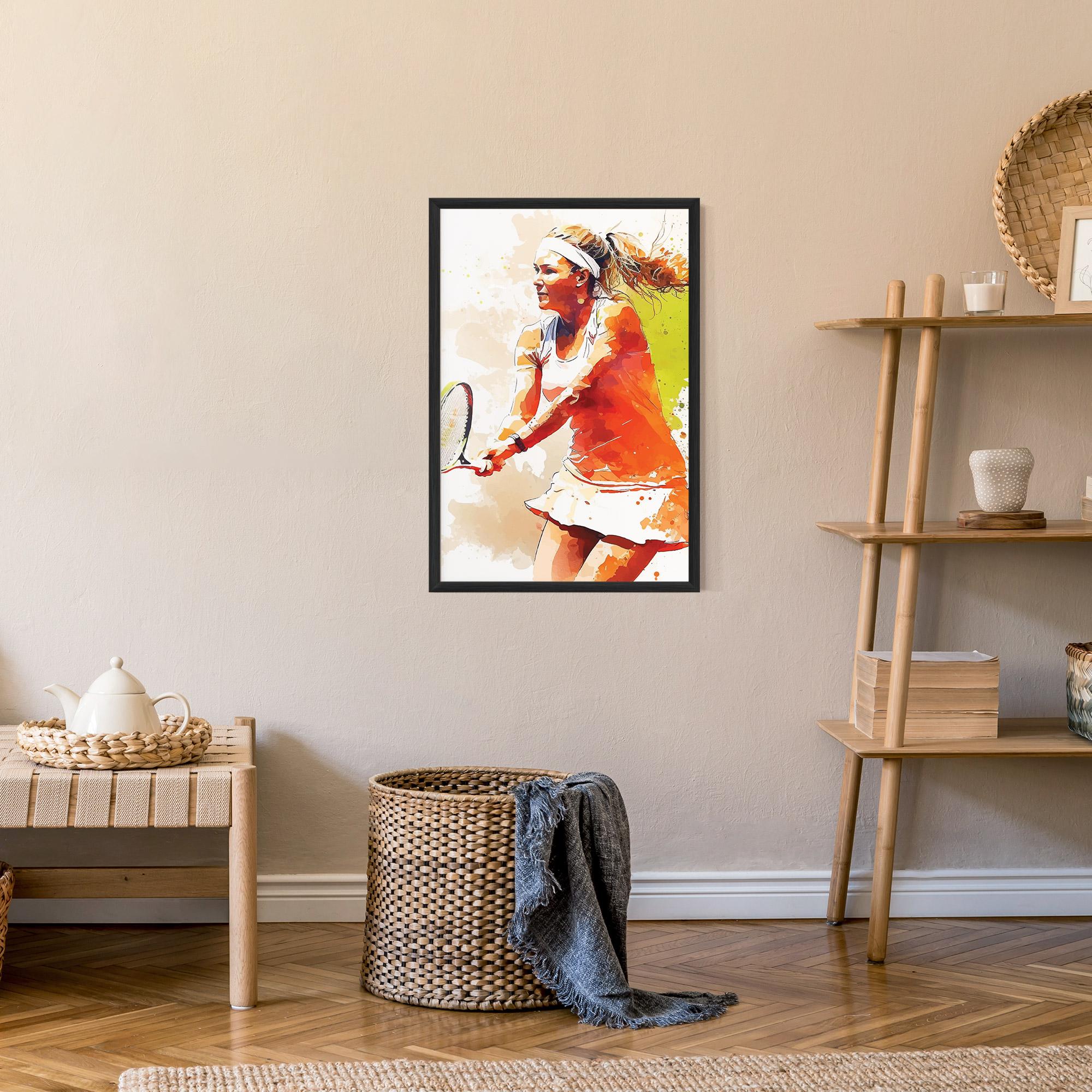 Gerahmte Poster Orange Watercolor Tennis mockup 9