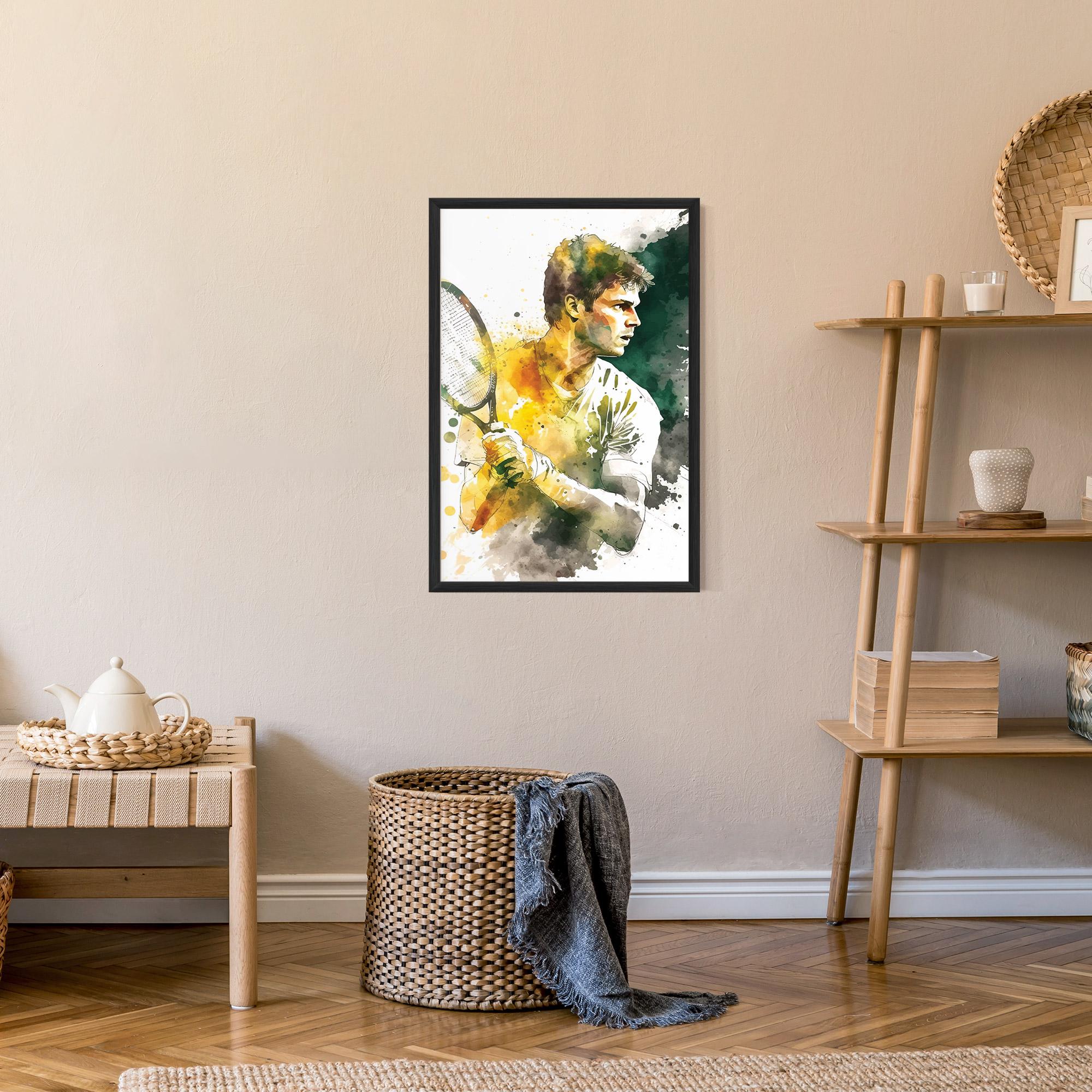 Gerahmte Poster Player Watercolor mockup 9