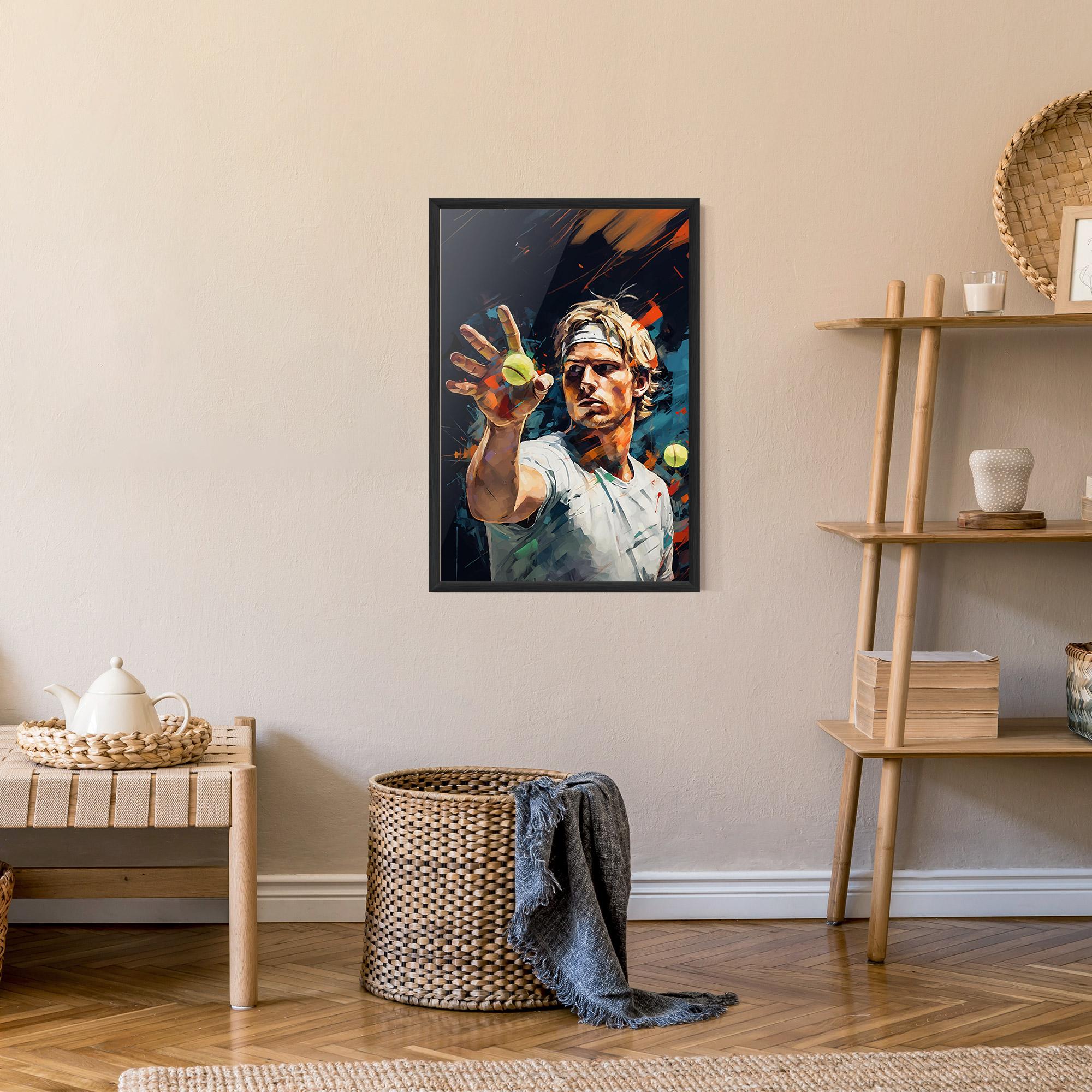 Gerahmte Poster Tennis Player Art mockup 9