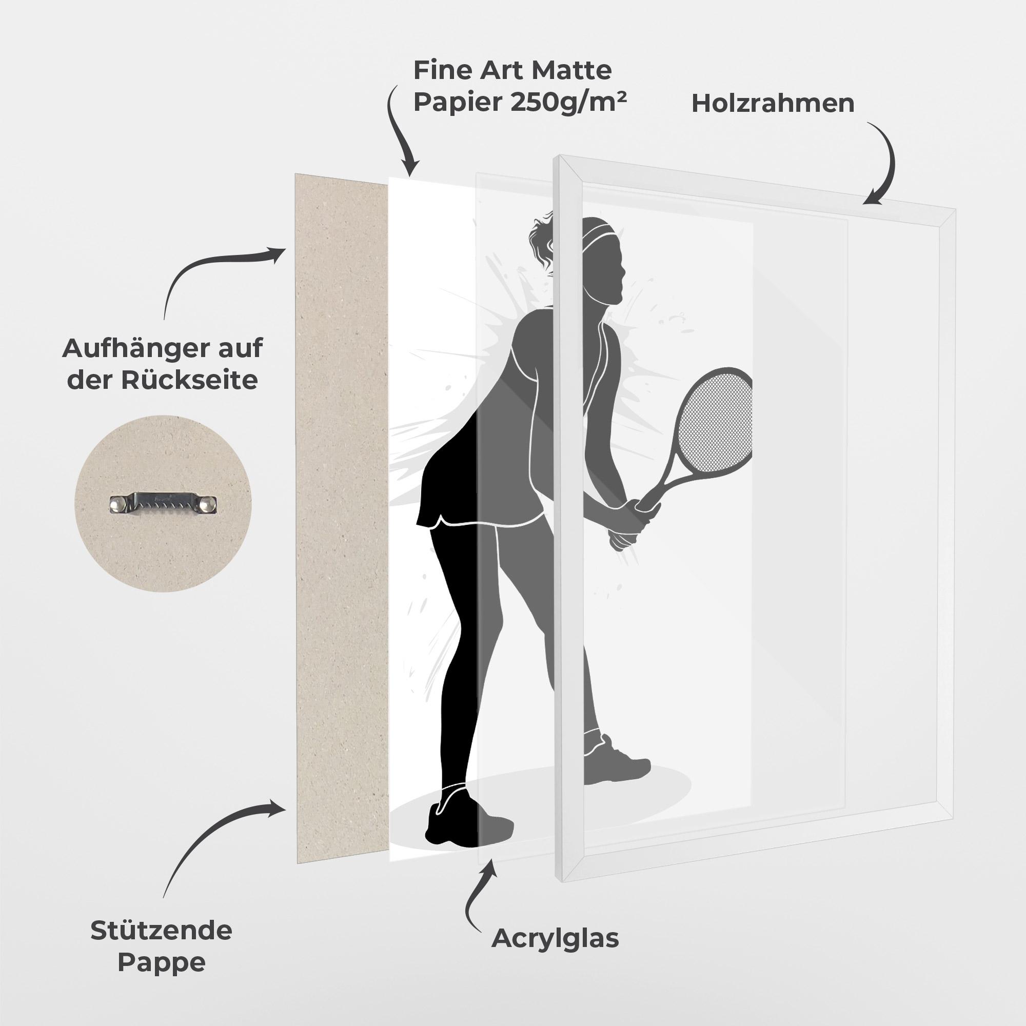 Gerahmte Poster Female Tennis Player mockup 1