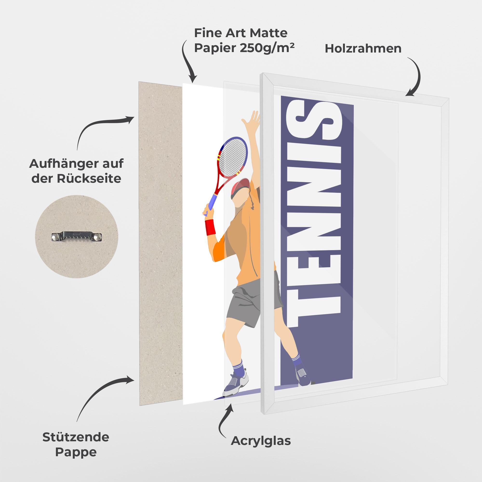 Gerahmte Poster Orange Tennis Player mockup 1