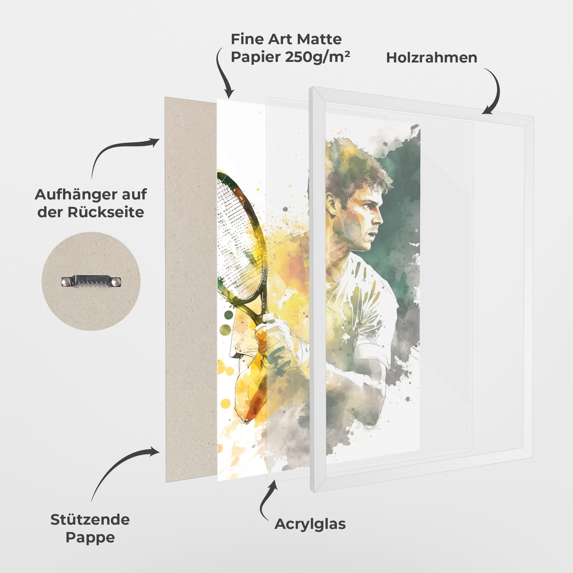 Gerahmte Poster Player Watercolor mockup 1